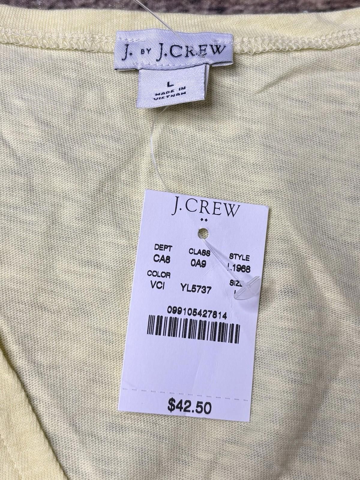 J.Crew J Crew Top Women's Large Cross Front Tie Cotton V-Neck NEW Size L / US 10 / IT 46 - 2 Thumbnail