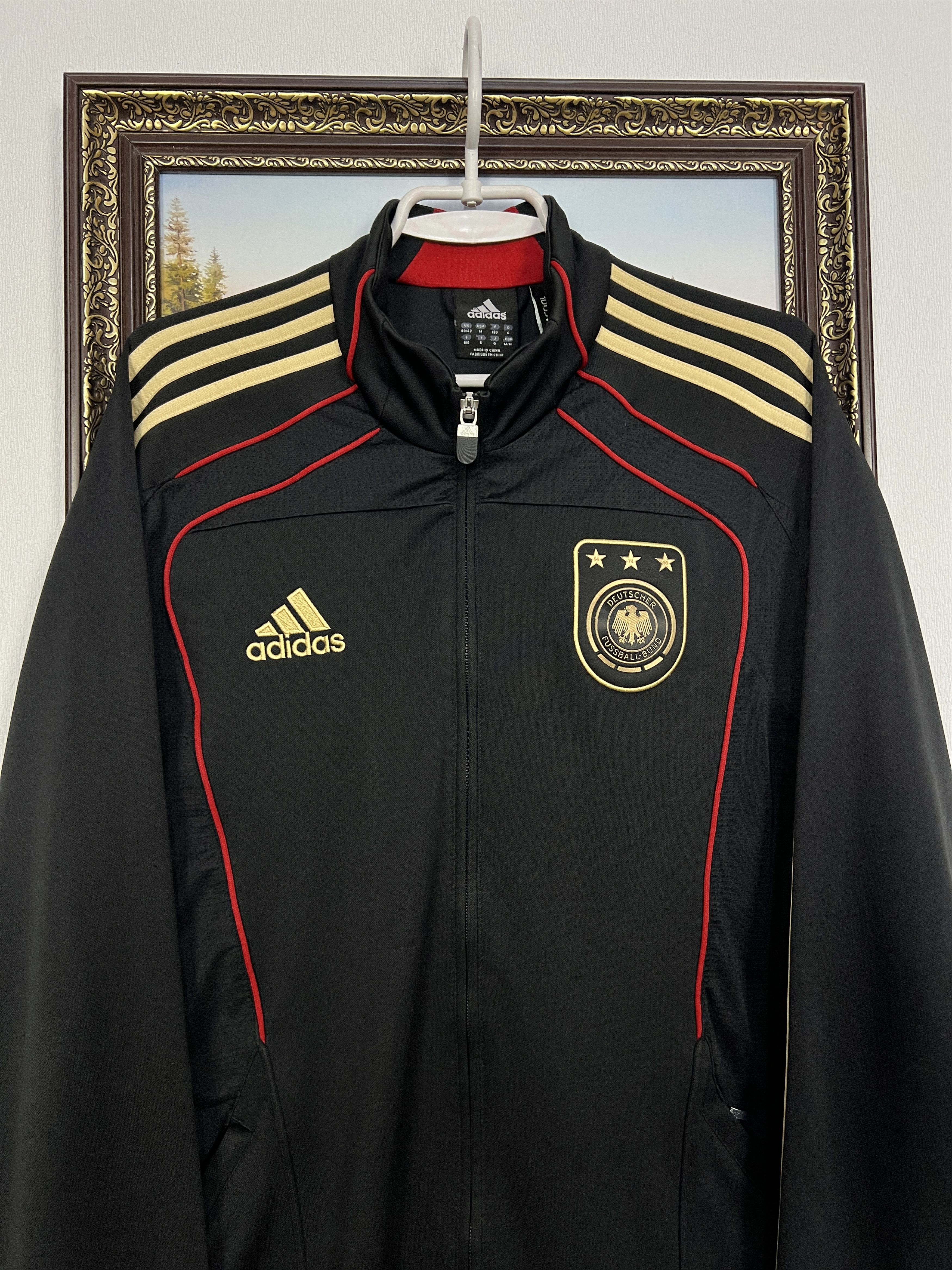 Adidas Germany Football National Jacket Soccer Track Top Zip Size US M / EU 48-50 / 2 - 2 Thumbnail
