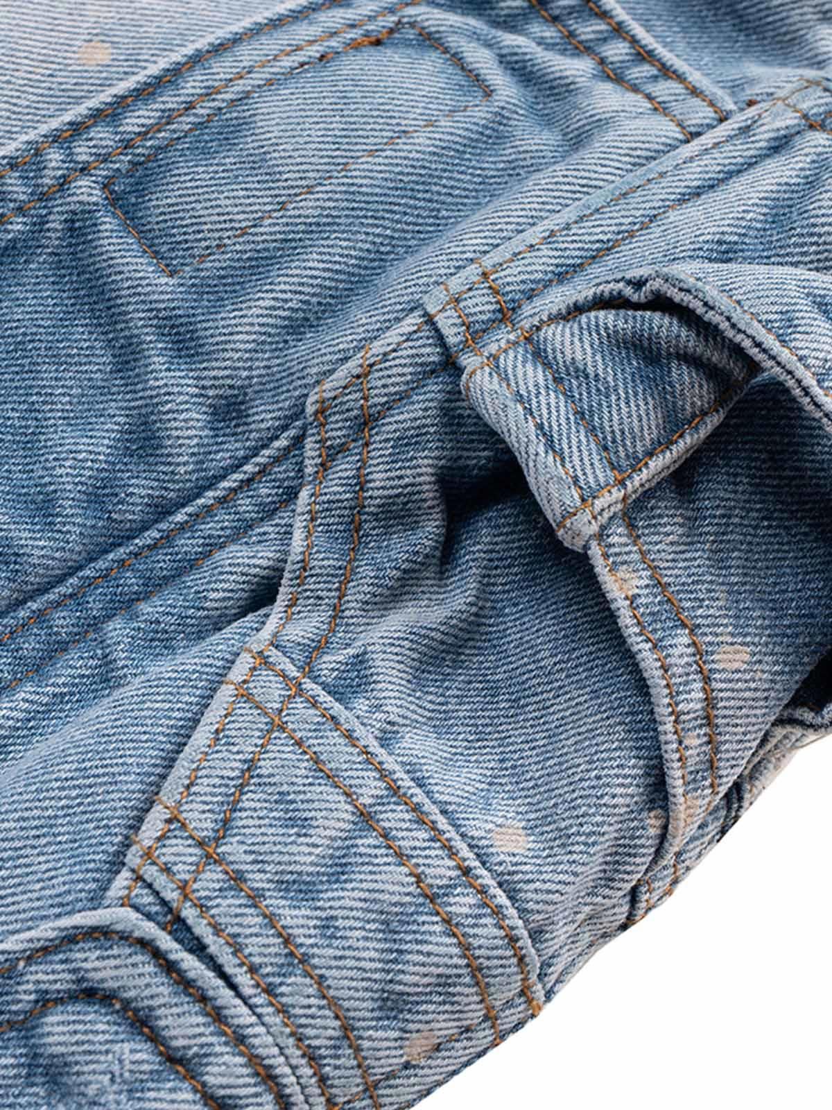 Japanese Brand Ripped Washed Tassel Cargo Denim Shorts Size ONE SIZE - 11 Thumbnail