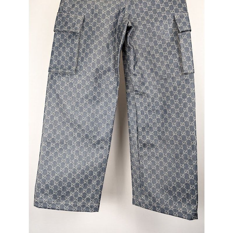 Gucci o1rshd1 Coated GG Denim Cargo Pant in Blue Size US 34 / EU 50 - 14 Thumbnail