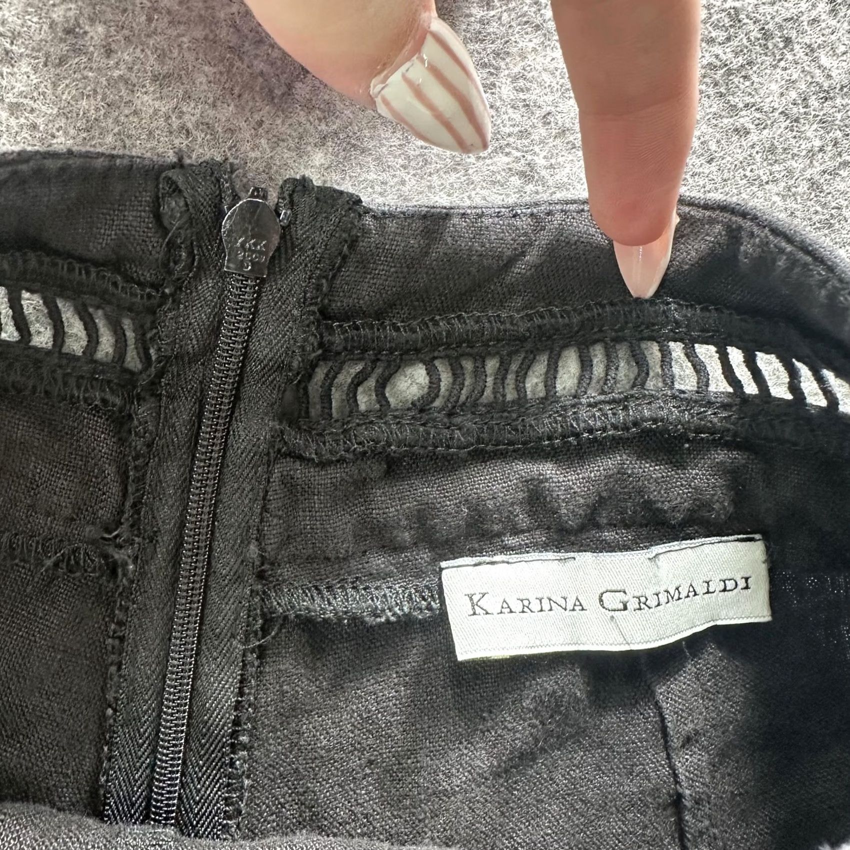 Karina Grimaldi Karina Grimaldi Shorts Womens M Black Ruffle Hem Lace Trim Chino Dressy Casual Party/Cocktail Summer Size 32" / US 10 / IT 46 - 3 Thumbnail