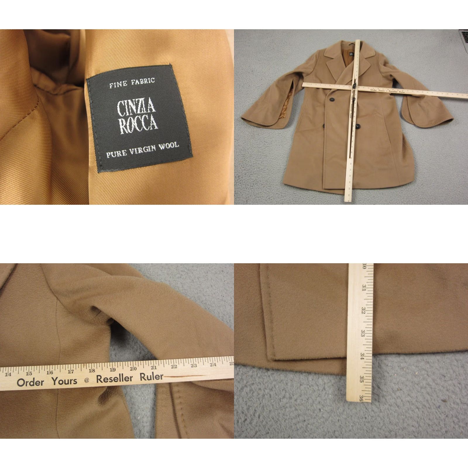 Cinzia Rocca Cinzia Rocca Peacoat Double Breasted Pure Virgin Wool Brown Womens Size 10 Size L / US 10 / IT 46 - 9 Thumbnail