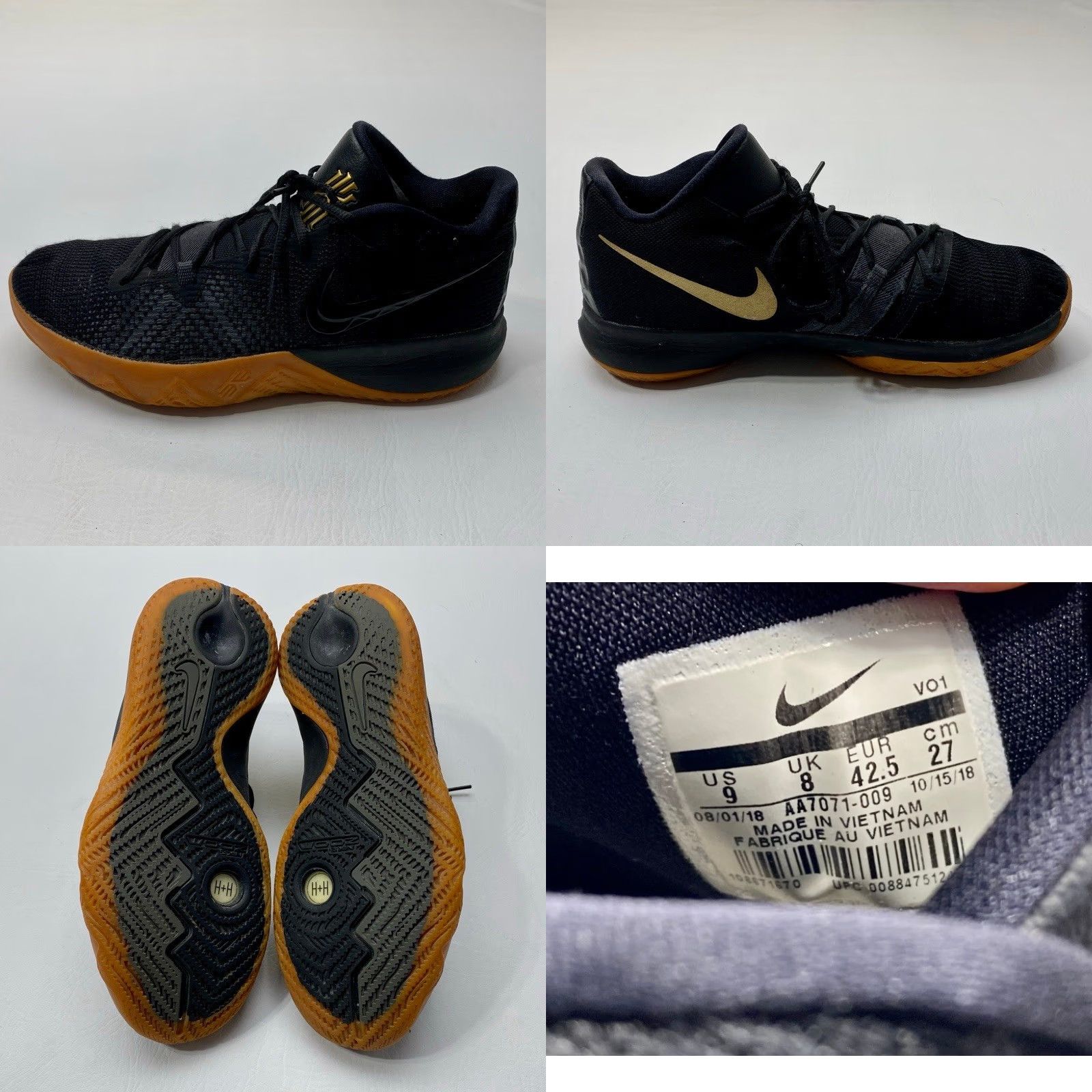 Nike Nike Kyrie Flytrap Sneakers AA7071-009 Mens 9 Black Basketball Athletic Size US 8 / EU 41 - 8 Thumbnail