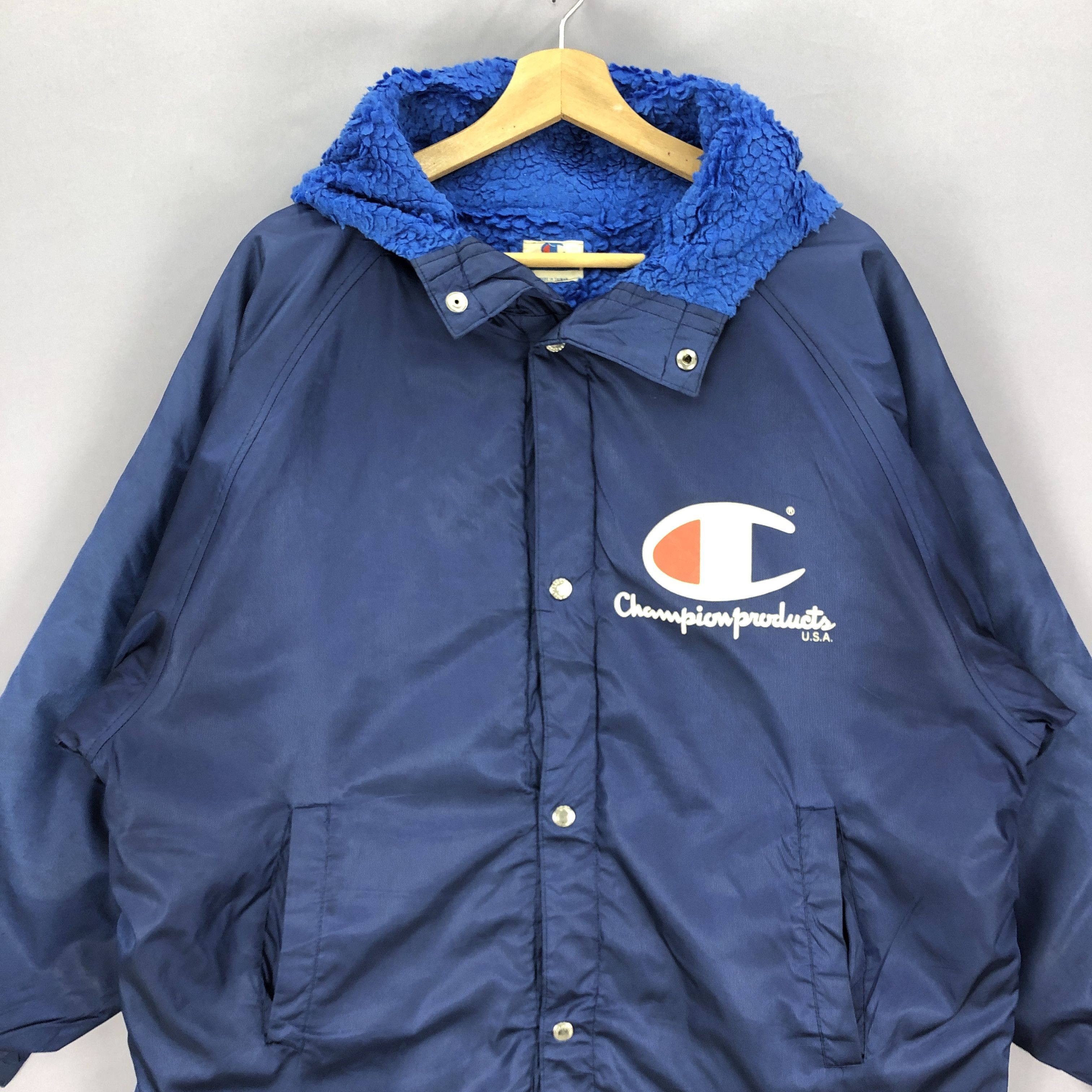 Champion Vintage Champion Hoodie Long Coat Coach Jacket Size US L / EU 52-54 / 3 - 3 Thumbnail