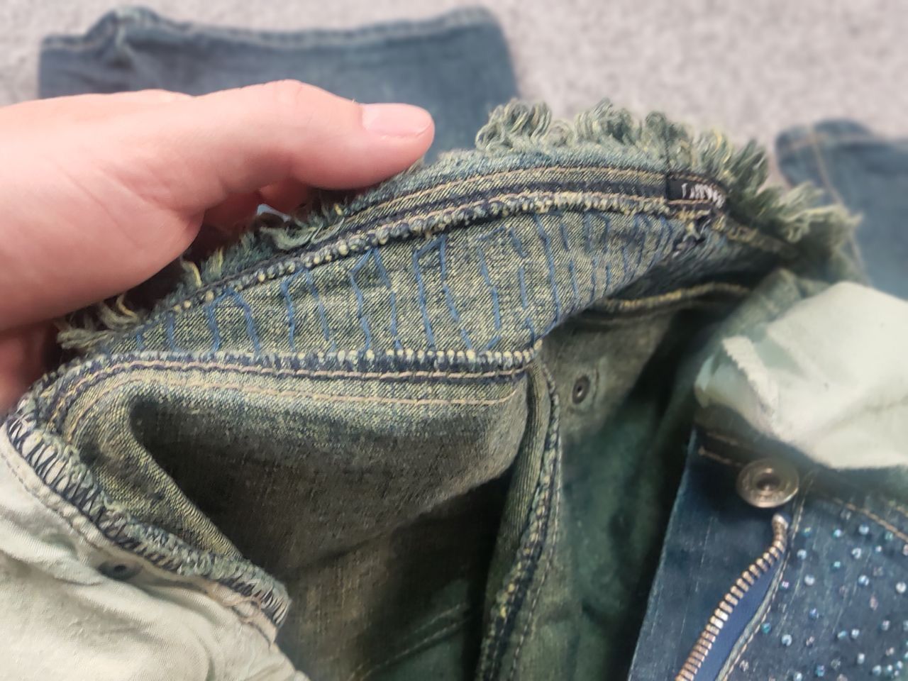 Le Grande Bleu (L.G.B.) Vintage Y2K Hysteric LGB If Six Was Nine Blue Flared Jeans Size 29" - 15 Thumbnail