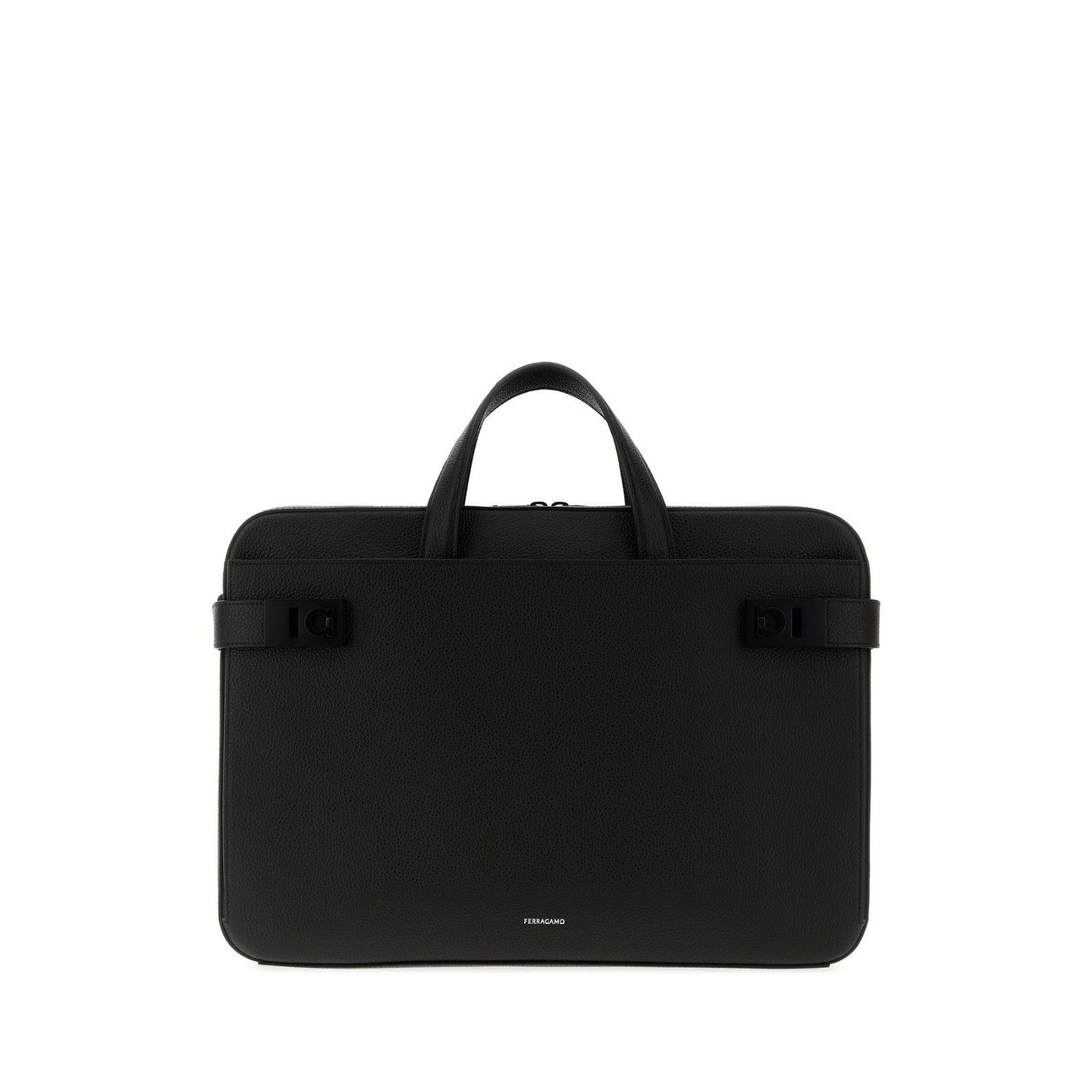 Ferragamo Black Leather Briefcase, Women's