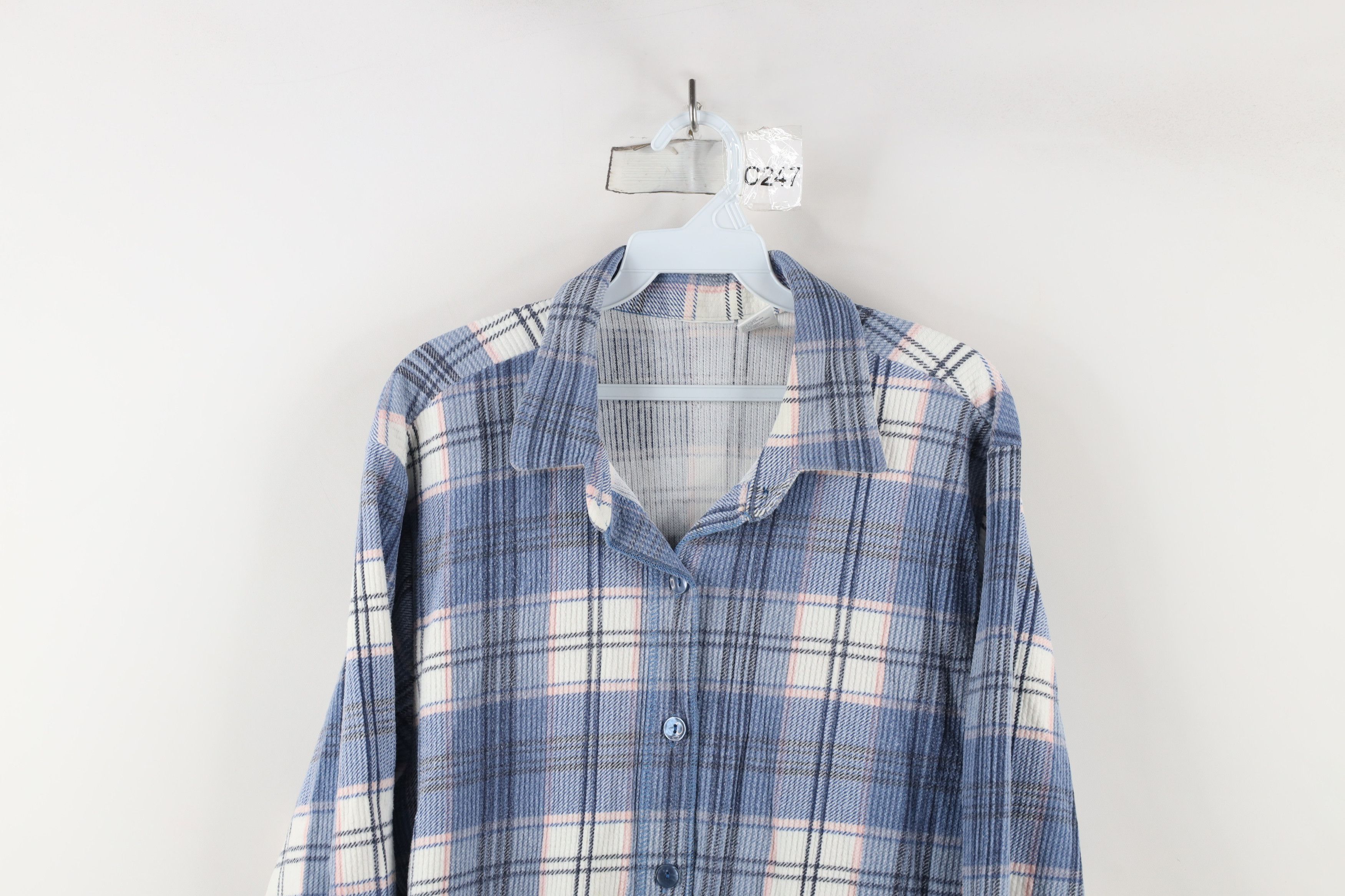 Vintage Vintage 90s Streetwear Ribbed Flannel Collared Button Shirt Size L / US 10 / IT 46 - 2 Thumbnail