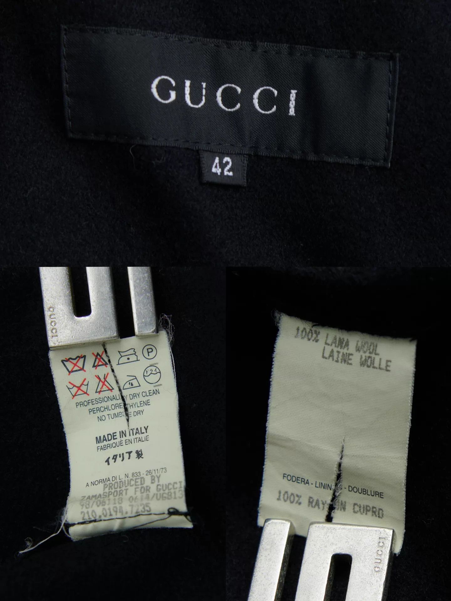 Gucci Gucci by Tom Ford 1998AW Black Wool Trench Coat Size M / US 6-8 / IT 42-44 - 9 Thumbnail