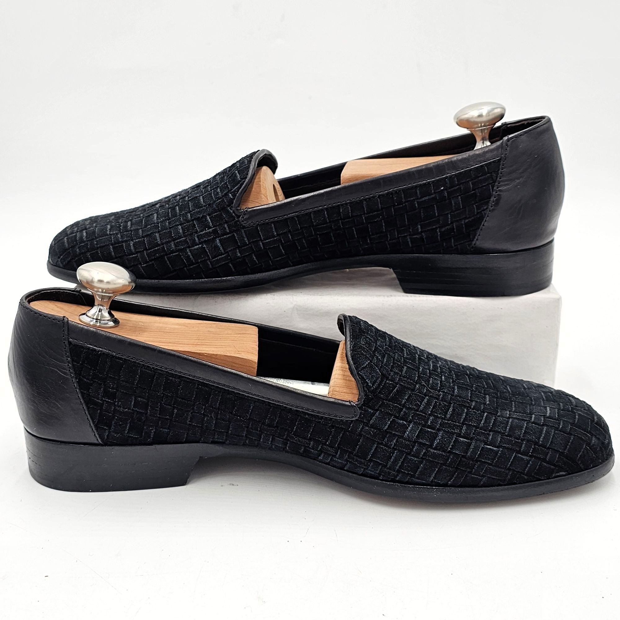 Bragano × Cole Haan Vintage Bragano Italy Woven Black Suede Dress Shoes Mens 7.5 Size US 7.5 / EU 40-41 - 6 Thumbnail