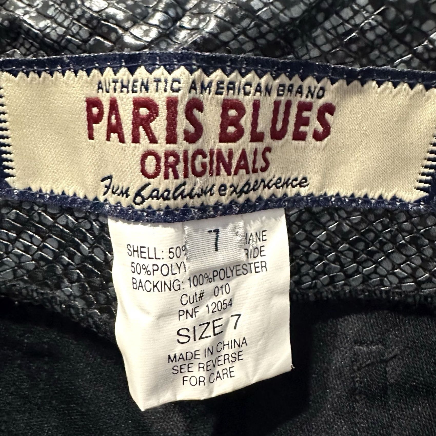 Vintage VINTAGE Paris Blues Pants Womens 7 29x30 Faux Leather Snakeskin Flare Mid Rise Pants Womens Gray 90s Style Womens Size 30" / US 8 / IT 44 - 4 Thumbnail