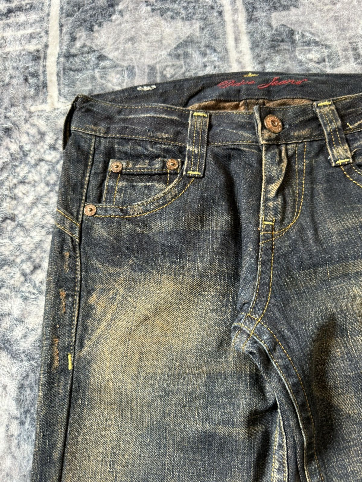 GOSTAR DE FUGA × Hysteric Glamour × Japanese Brand Drive Jeans Japan Mud Wash Low Rise Flared Jeans Size US 26 / EU 42 - 11 Thumbnail