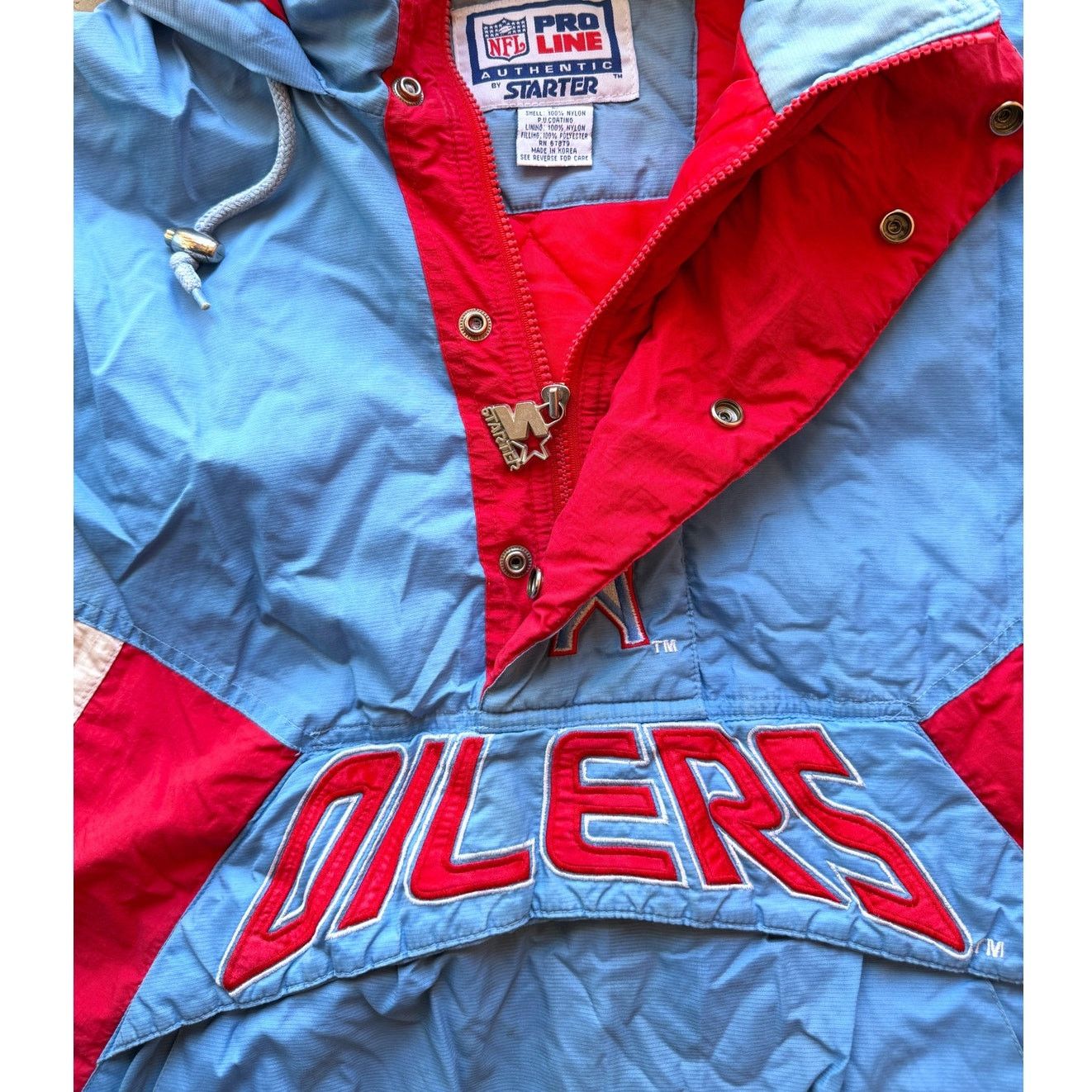 NFL × Starter Houston Oilers 90s STARTER puffer Pullover NFL Pro vintage Size US L / EU 52-54 / 3 - 1 Thumbnail