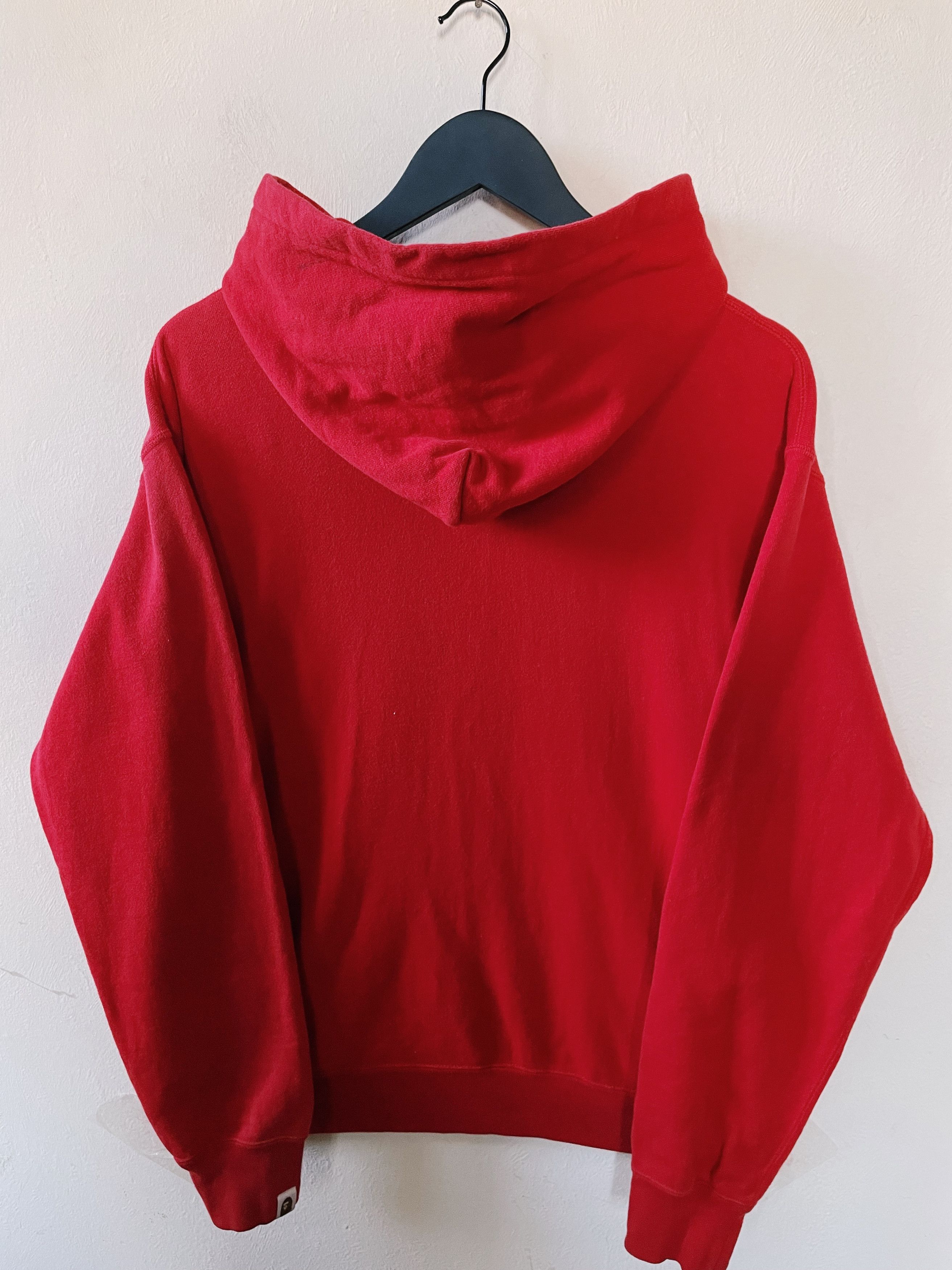 Vintage Y2K Bape A Bathing Ape Front Shark Hoodie Red