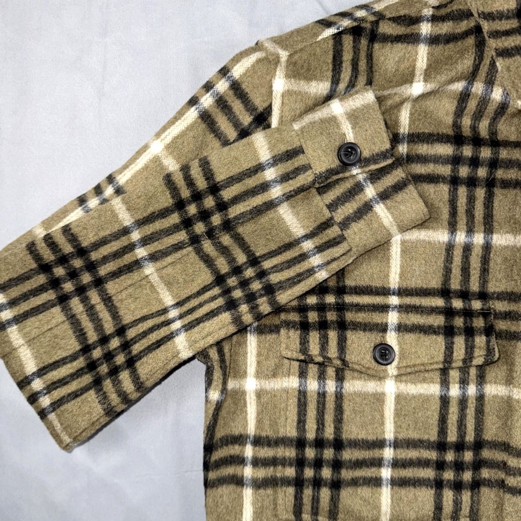 Allsaints VINTAGE AllSaints Shirt Mens Medium Beige Plaid Flannel Button Front Relaxed Fit Casual Size US M / EU 48-50 / 2 - 6 Thumbnail