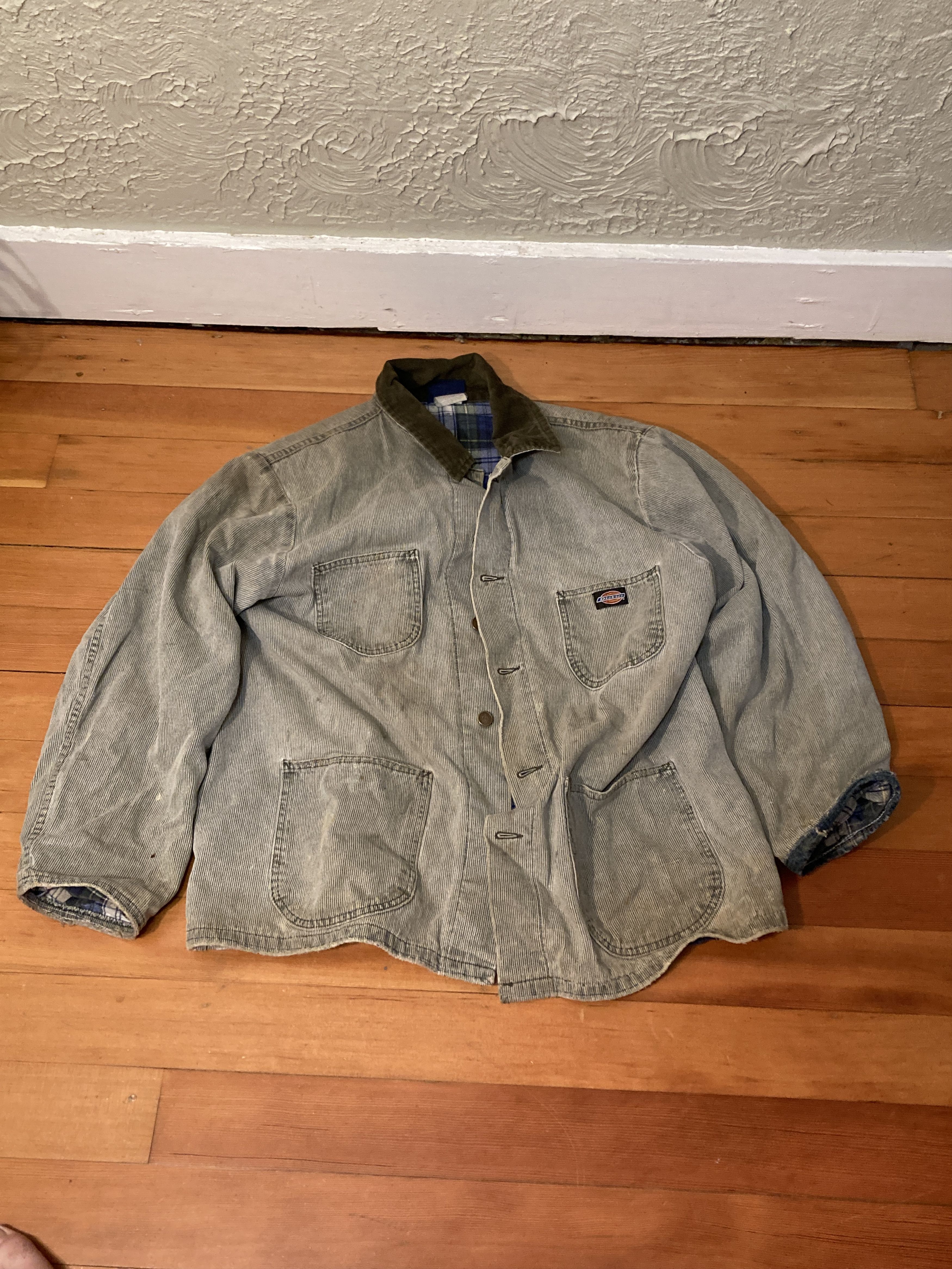 image of Dickies Vintage Chore Jacket XL in Striped, Men's