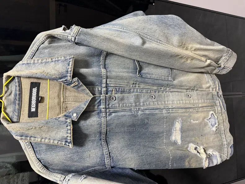 Neighborhood Neighborhood Collar Button Distressed Long Sleeve Denim Ja Size US XL / EU 56 / 4 - 2 Thumbnail