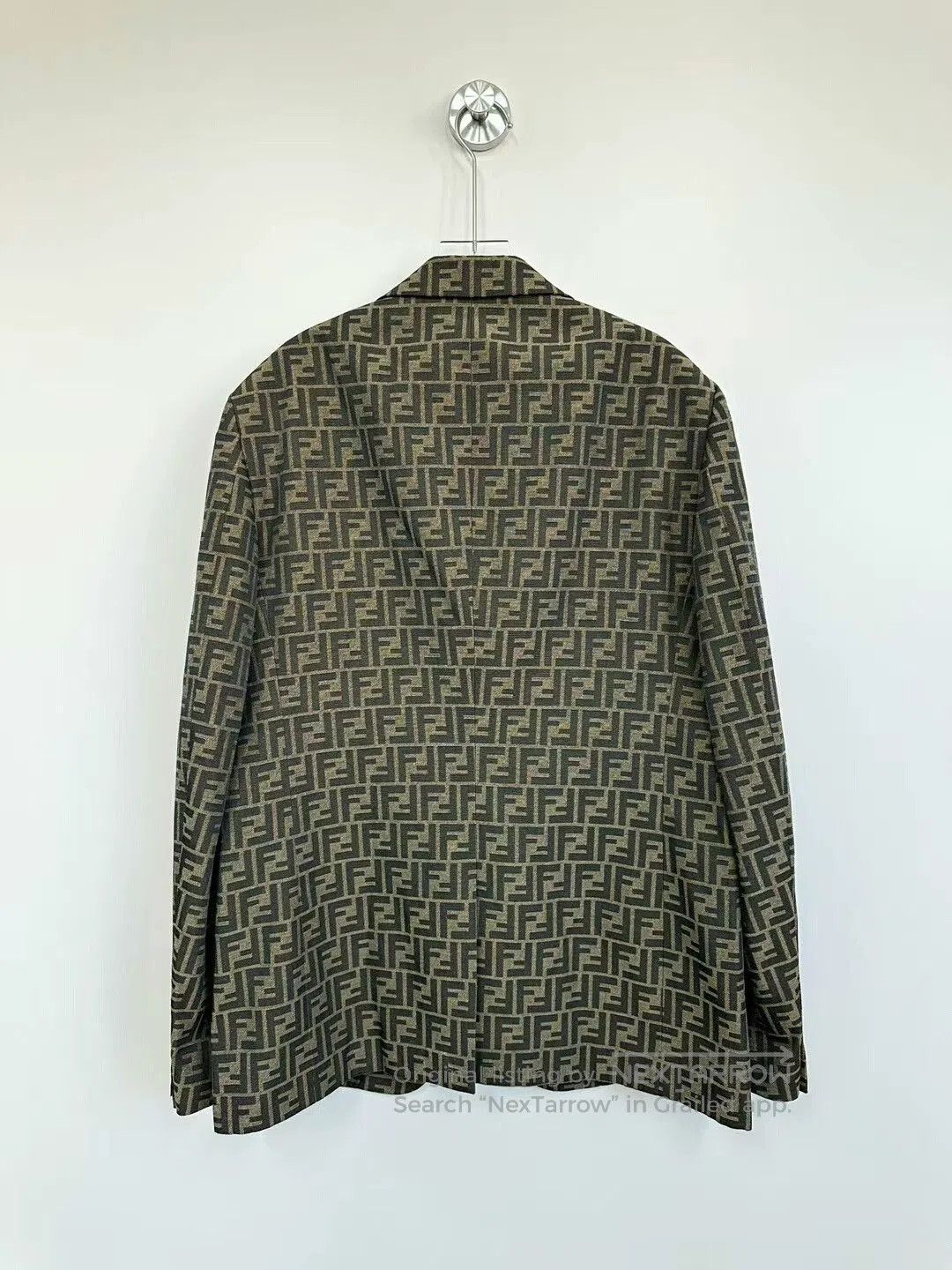 Fendi fendi brown classic logo single-breasted blazer. Size US L / EU 52-54 / 3 - 3 Thumbnail
