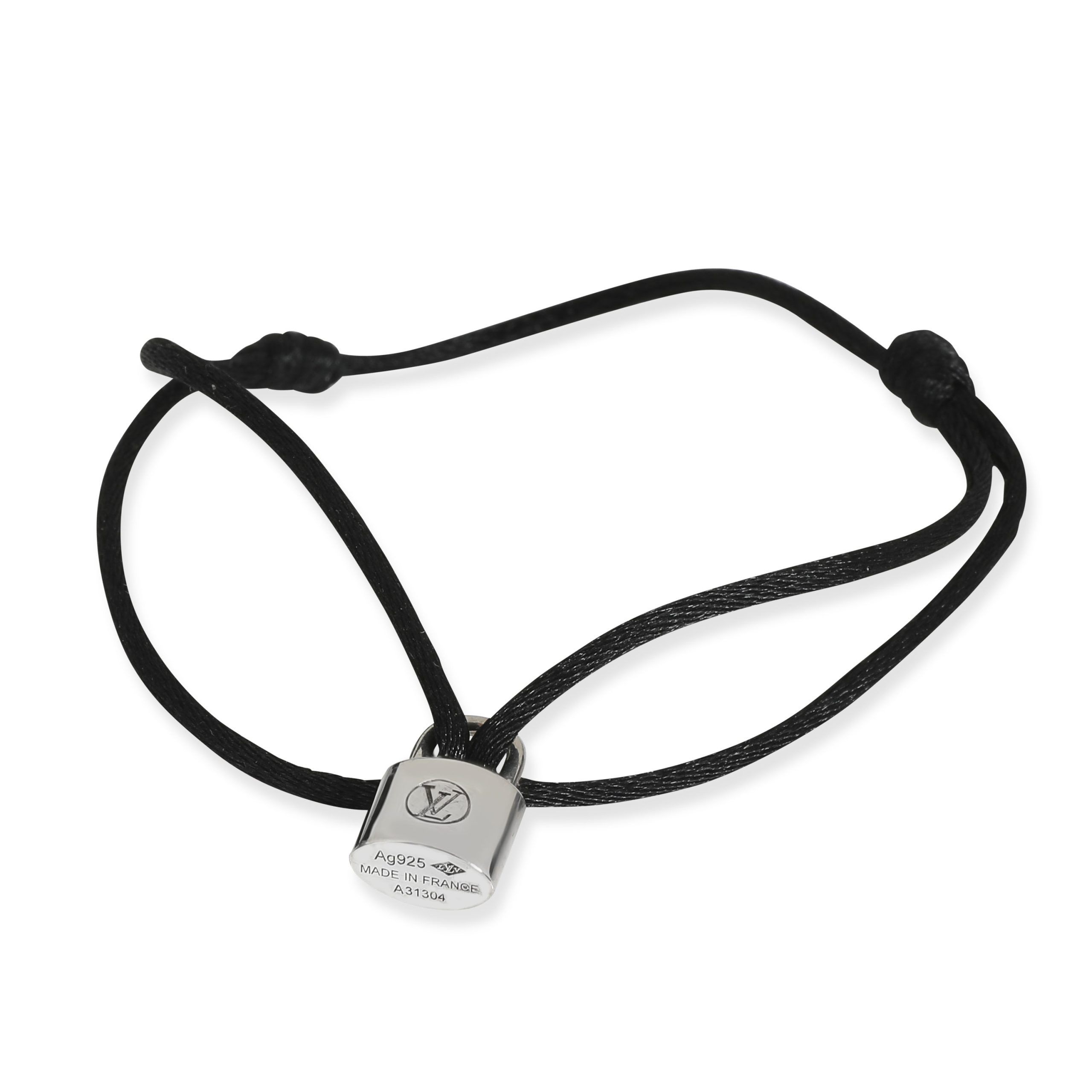 image of Louis Vuitton Tone Lockit Cord Bracelet In Sterling Silver, Women's