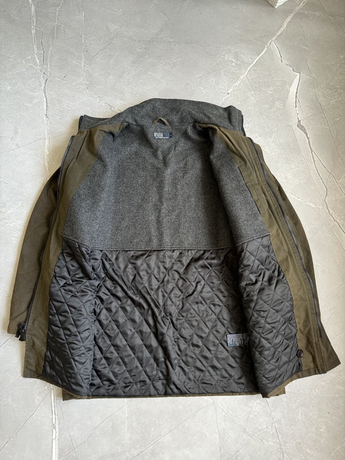Polo Ralph Lauren Vintage 90s Polo Ralph Lauren Waxed Coat Khaki Size US L / EU 52-54 / 3 - 10 Thumbnail