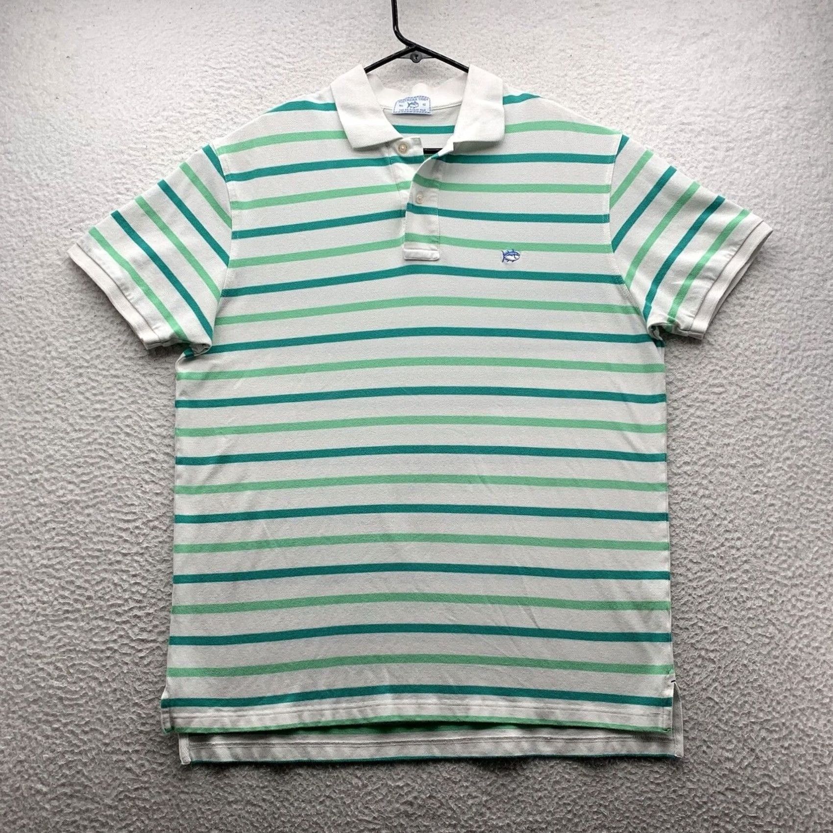 Southern Tide Southern Tide Polo Shirt Mens XL Slim Fit White Green Striped Golf Dad Preppy Size US XL / EU 56 / 4 - 3 Thumbnail