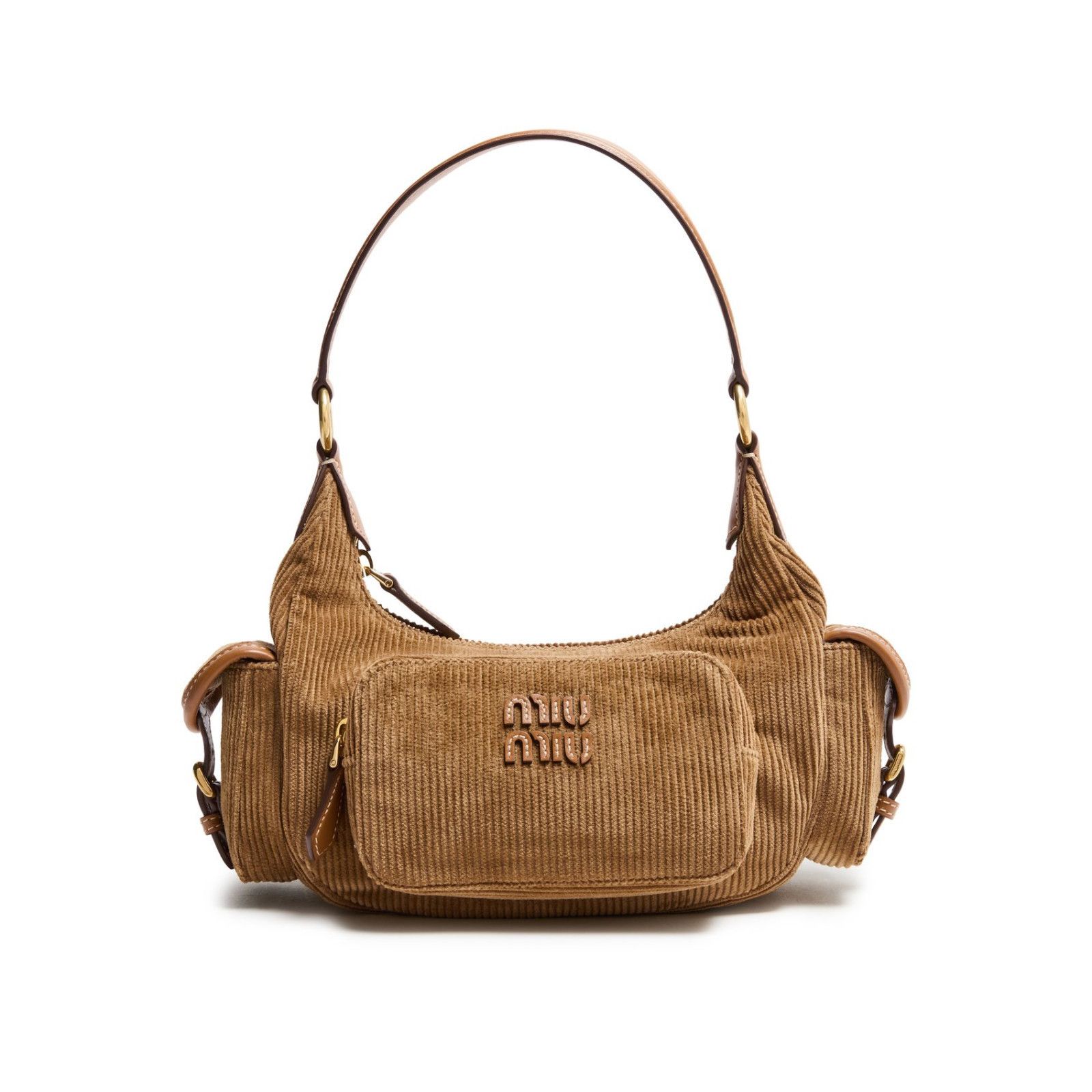 MIU MIU Pocket Corduroy Beige Top Handle Bag New & Authentic