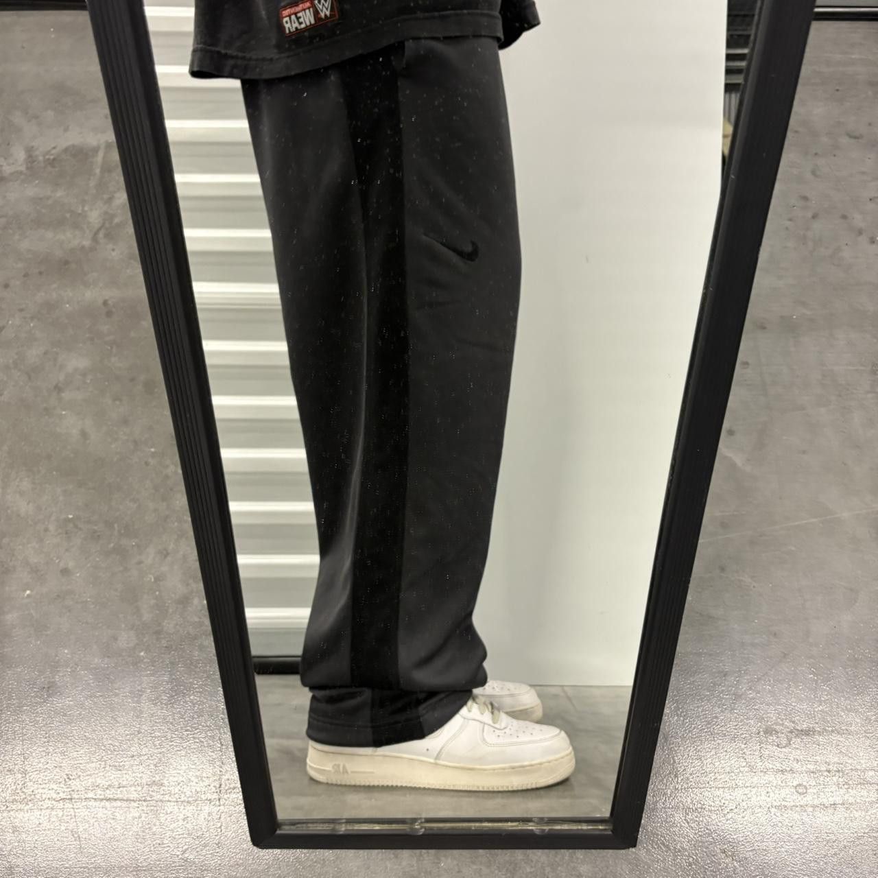 Nike Crazy Vintage Y2K/2000s Baggy Nike Black Striped Swoosh SweatPants! Size US 32 / EU 48 - 1 Thumbnail
