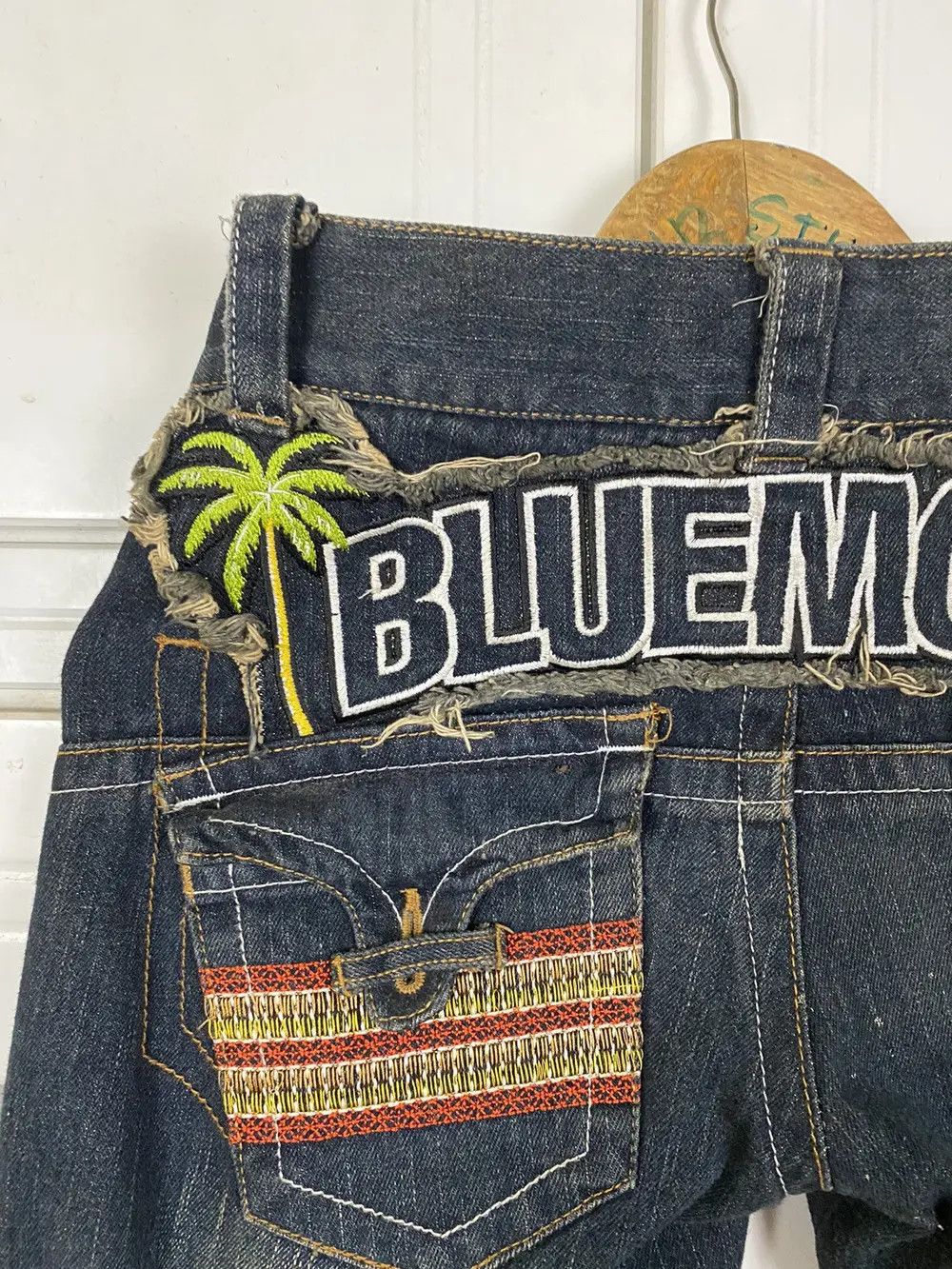 Japanese Brand × Vintage Vintage Double Waist Denim Blue Moon Blue Size US 30 / EU 46 - 7 Thumbnail