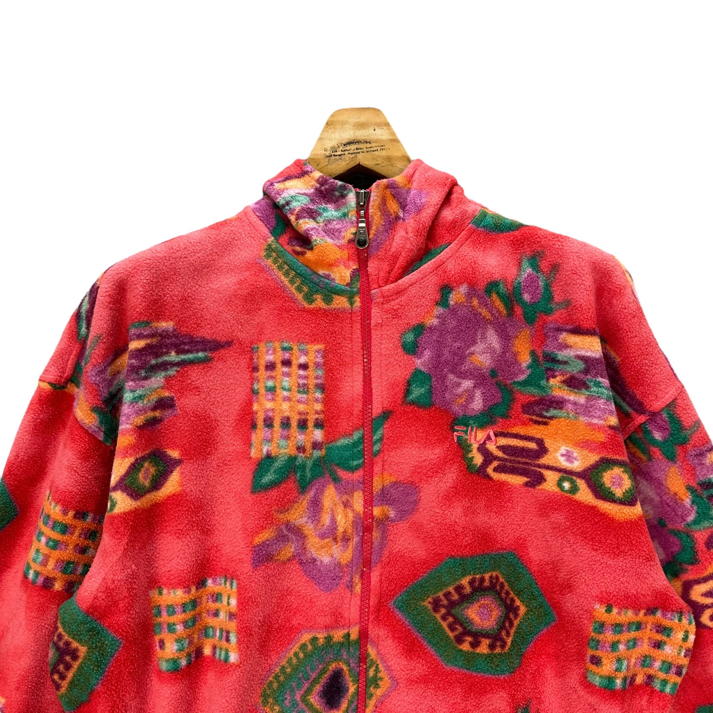 Fila 80's FILA VINTAGE FULLPRINT FLEECE HOODIES #8822-029 Size M / US 6-8 / IT 42-44 - 2 Thumbnail