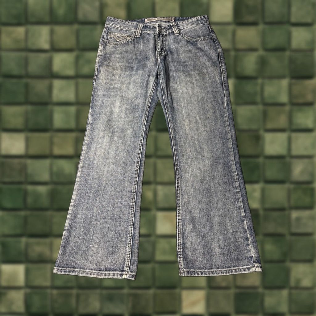 Pistola Rock & Roll Jeans Pistol Bootcut Mens 33x30 Blue Denim Cotton Western 5-Pocket Regular Rock and Roll Cowboy Jeans Size US 33 - 1 Thumbnail