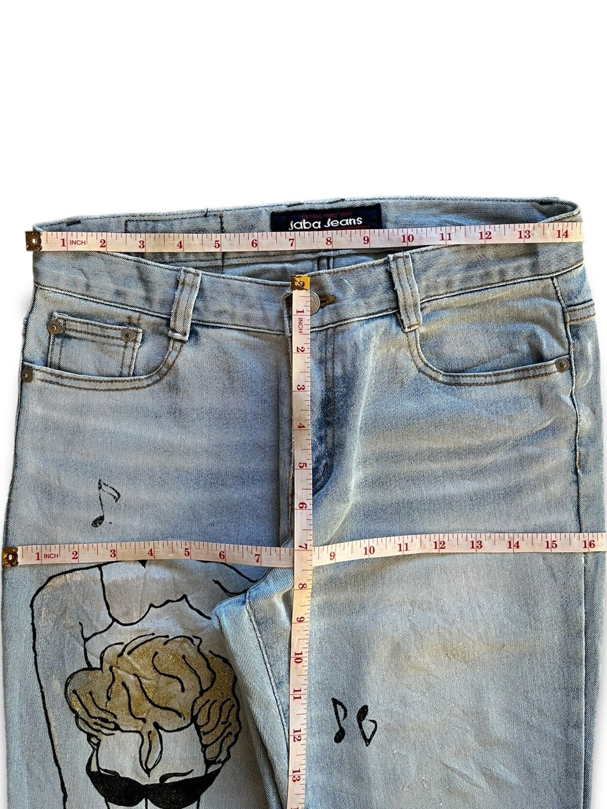 Japanese Brand SALES 🔥 Vintage Japanese Brand Blue Wash Flare Jeans Size 29" - 9 Thumbnail