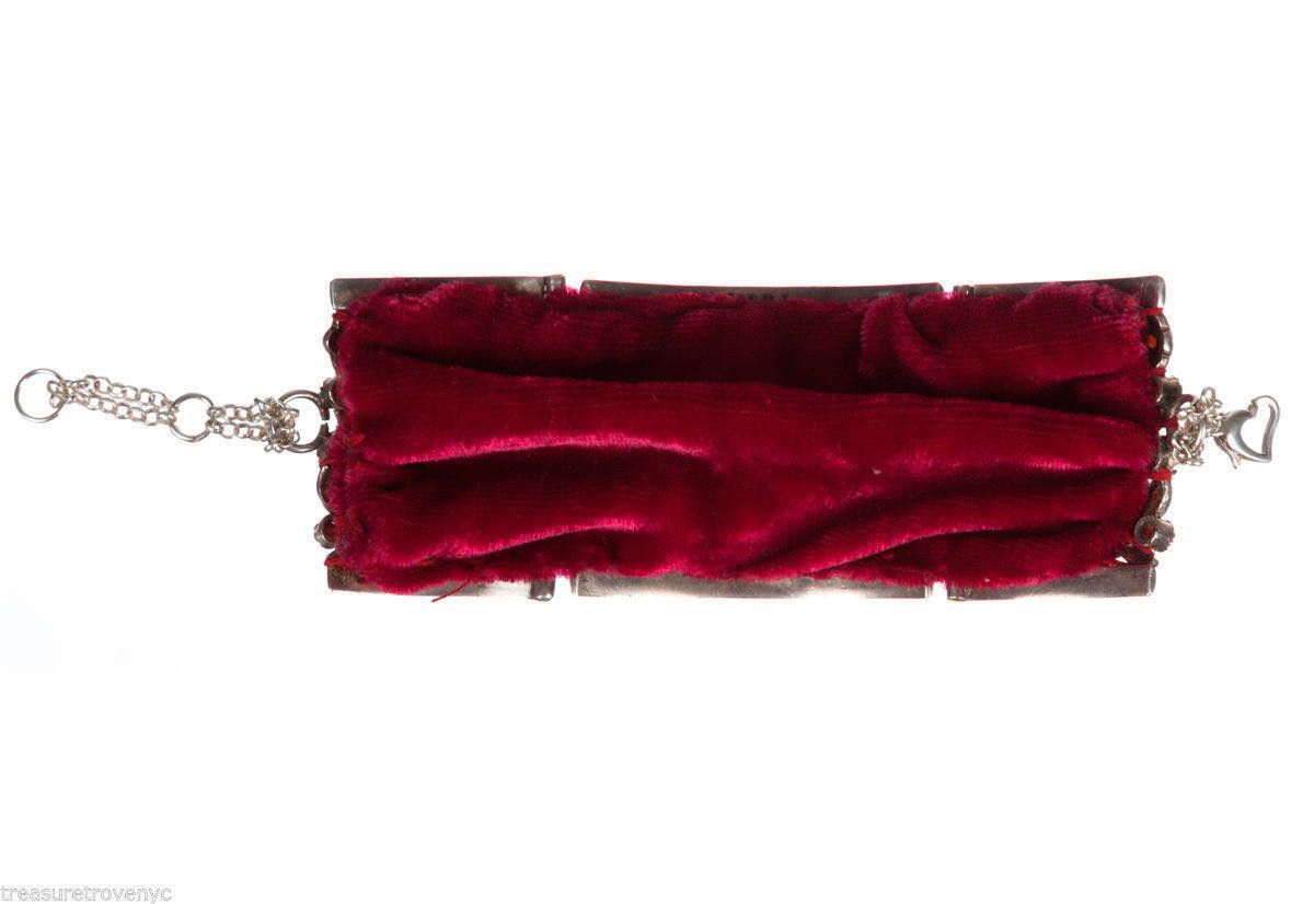 Designer Sterling Silver and Red Coral Ornate Cut Out Bracelet Size ONE SIZE - 5 Thumbnail