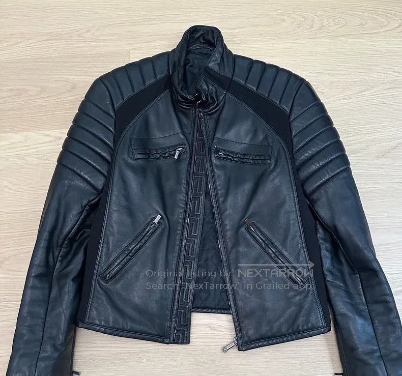 Versace Versace Genuine leather motorcycle short jacket jacket Size US S / EU 44-46 / 1 - 1 Thumbnail