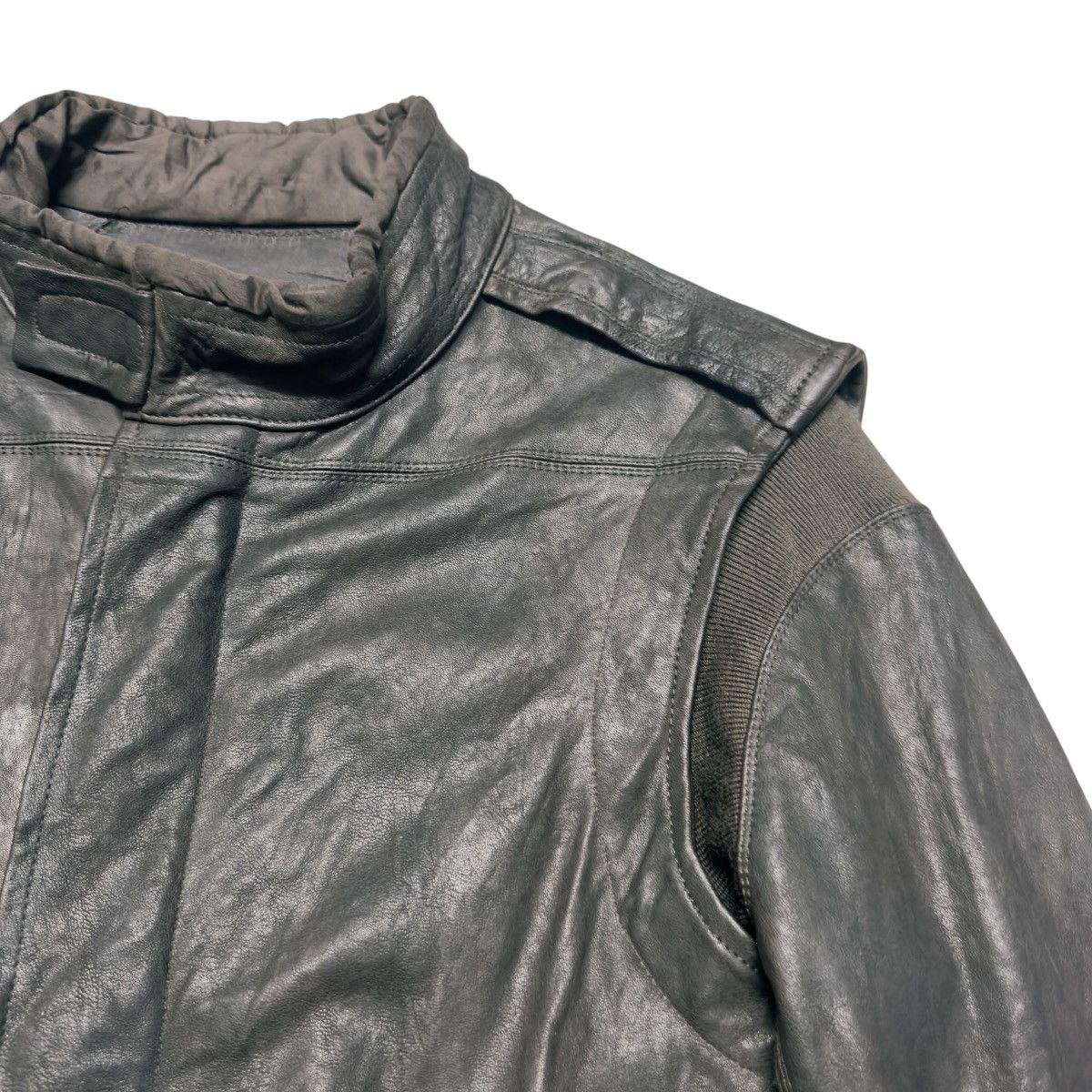 Rick Owens SAMPLE Campioni Rick Owens Bitter Hybrid Leather Jacket Size US S / EU 44-46 / 1 - 5 Thumbnail
