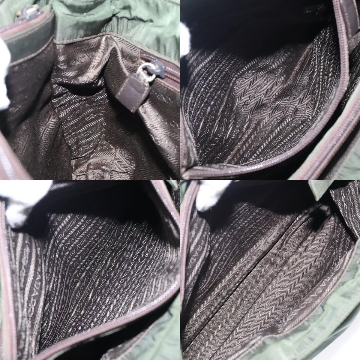 Prada PRADA Tote Bag Nylon Khaki Silver Size ONE SIZE - 12 Thumbnail