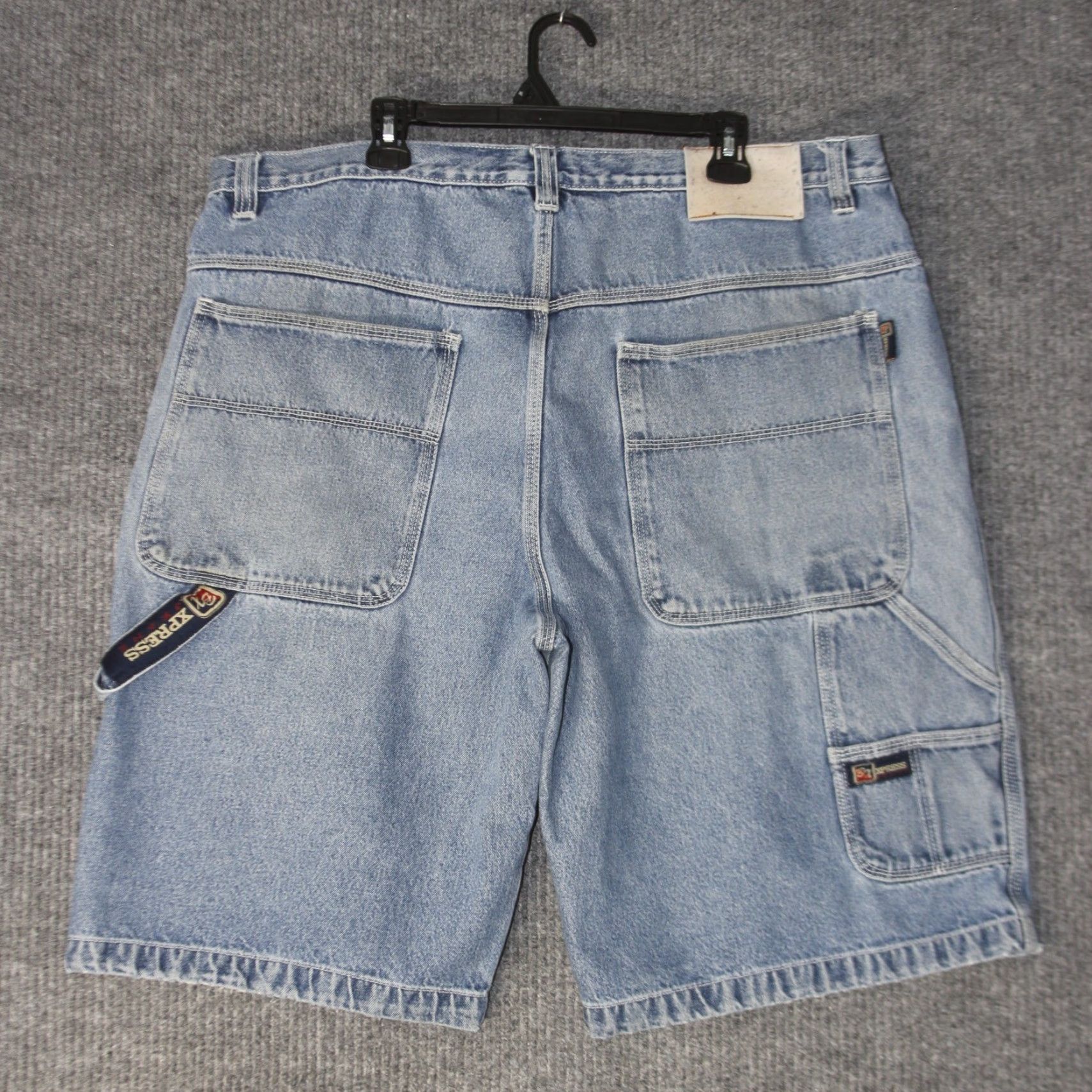 Express VINTAGE Brooklyn Xpress Denim Shorts 44 Mens Blue Baggy Y2K Skate 5-Pocket Cargo Relaxed Streetwear Jeans Shorts Mens Size US 44 / EU 60 - 4 Thumbnail