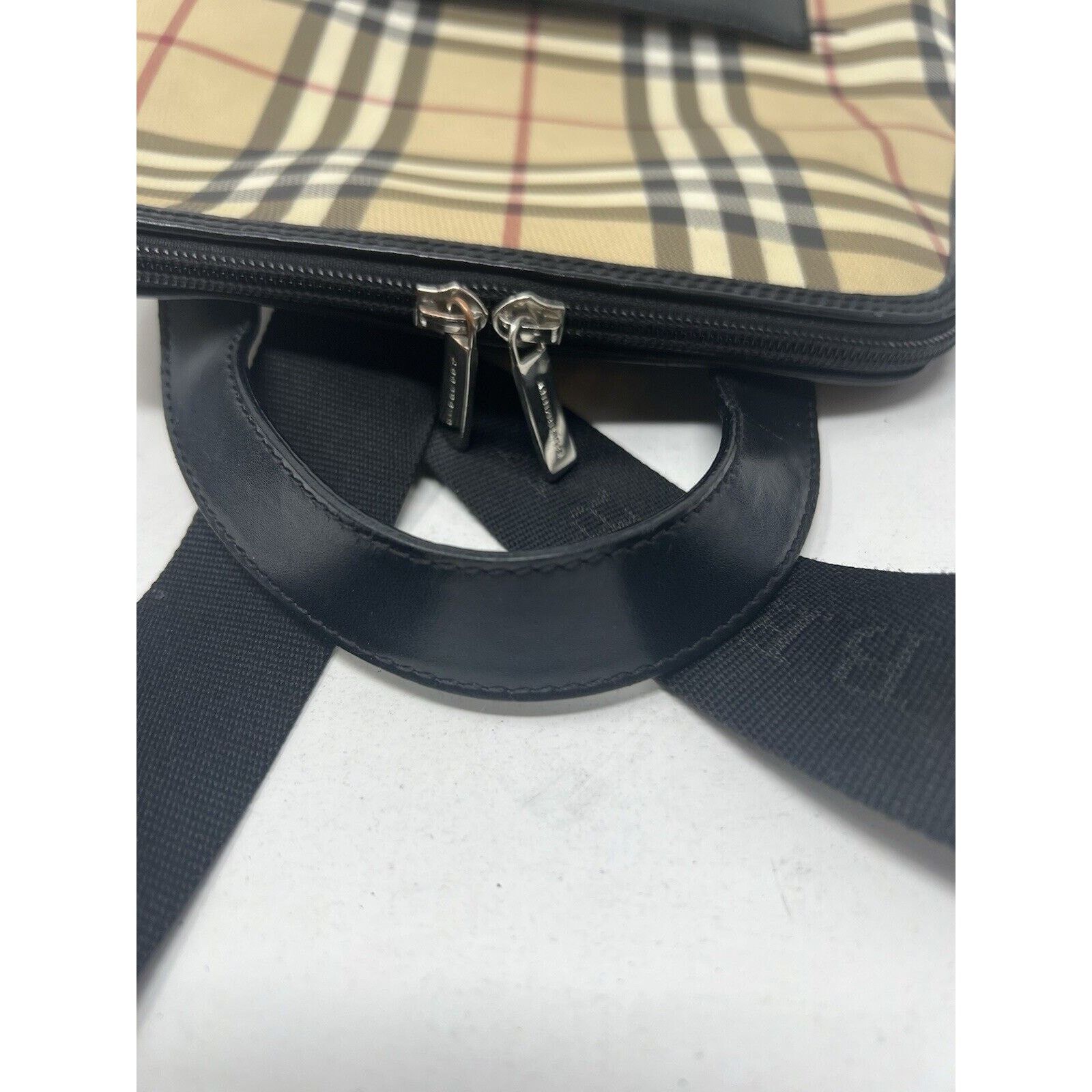 Burberry Burberry London House Check Unisex Leather Beige Rucksack Size ONE SIZE - 10 Thumbnail