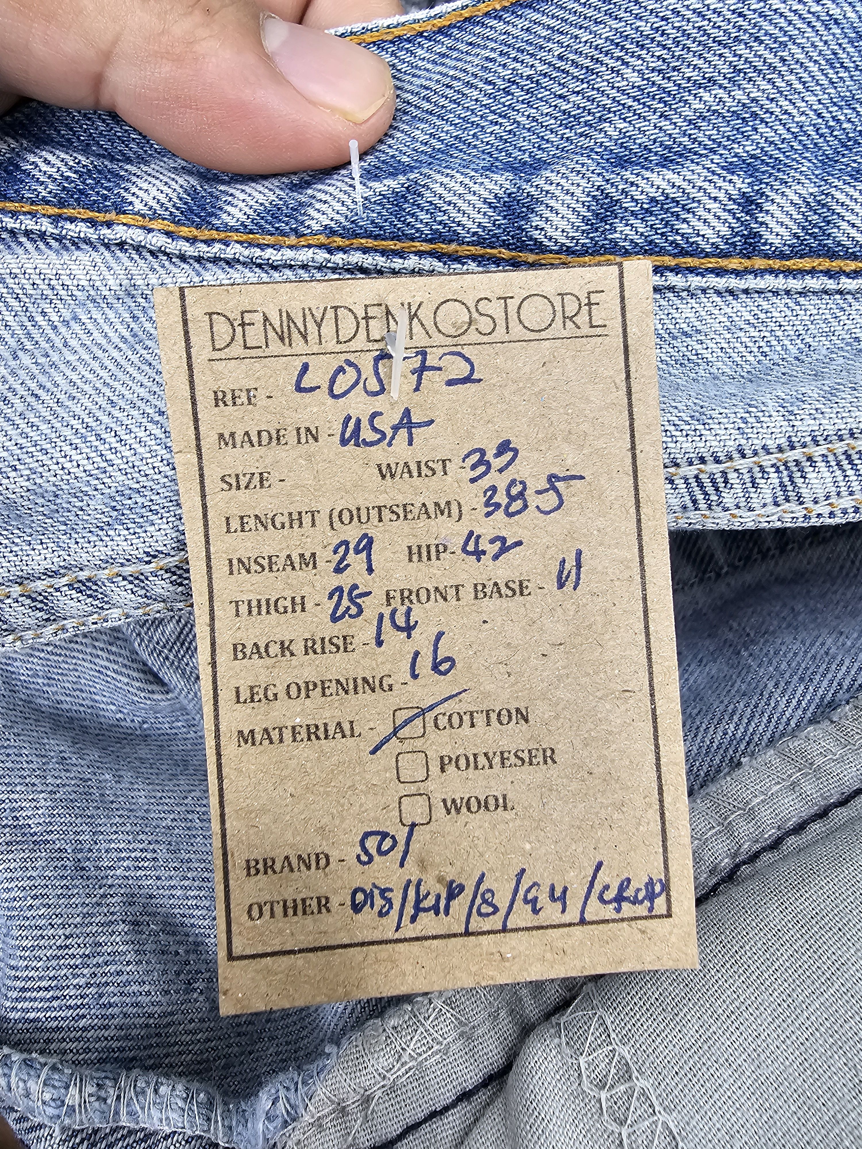 Levi's Vintage Clothing Vtg 90's LEVIS 501 Ripped Cropped Jeans Made In USA L0572 Size US 33 - 13 Thumbnail