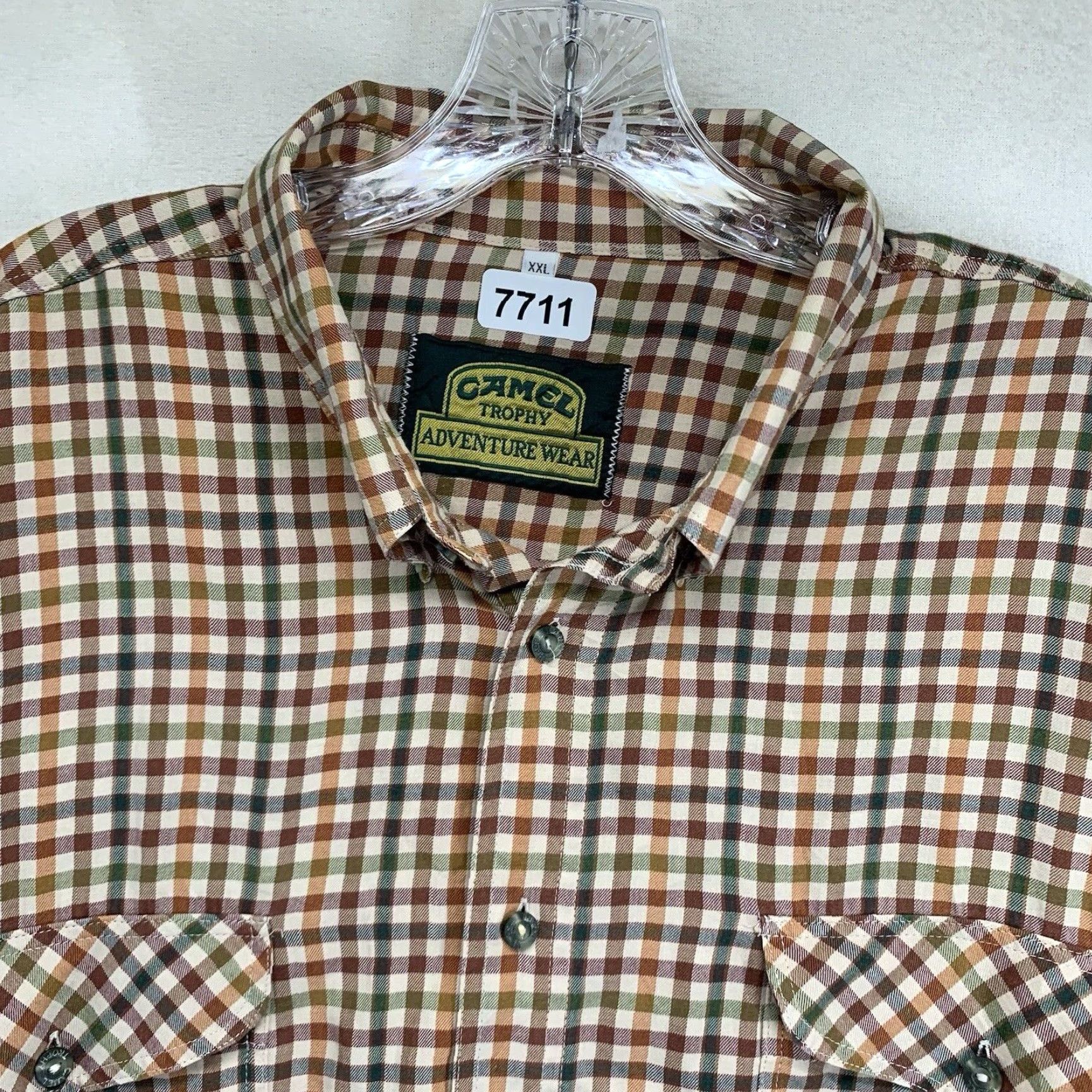 Camel VINTAGE Camel Cigarettes Shirt Men 2XL Plaid Cotton Long Sleeve Button-Up Casual Travel Retro 80s 90s Size US XXL / EU 58 / 5 - 5 Thumbnail
