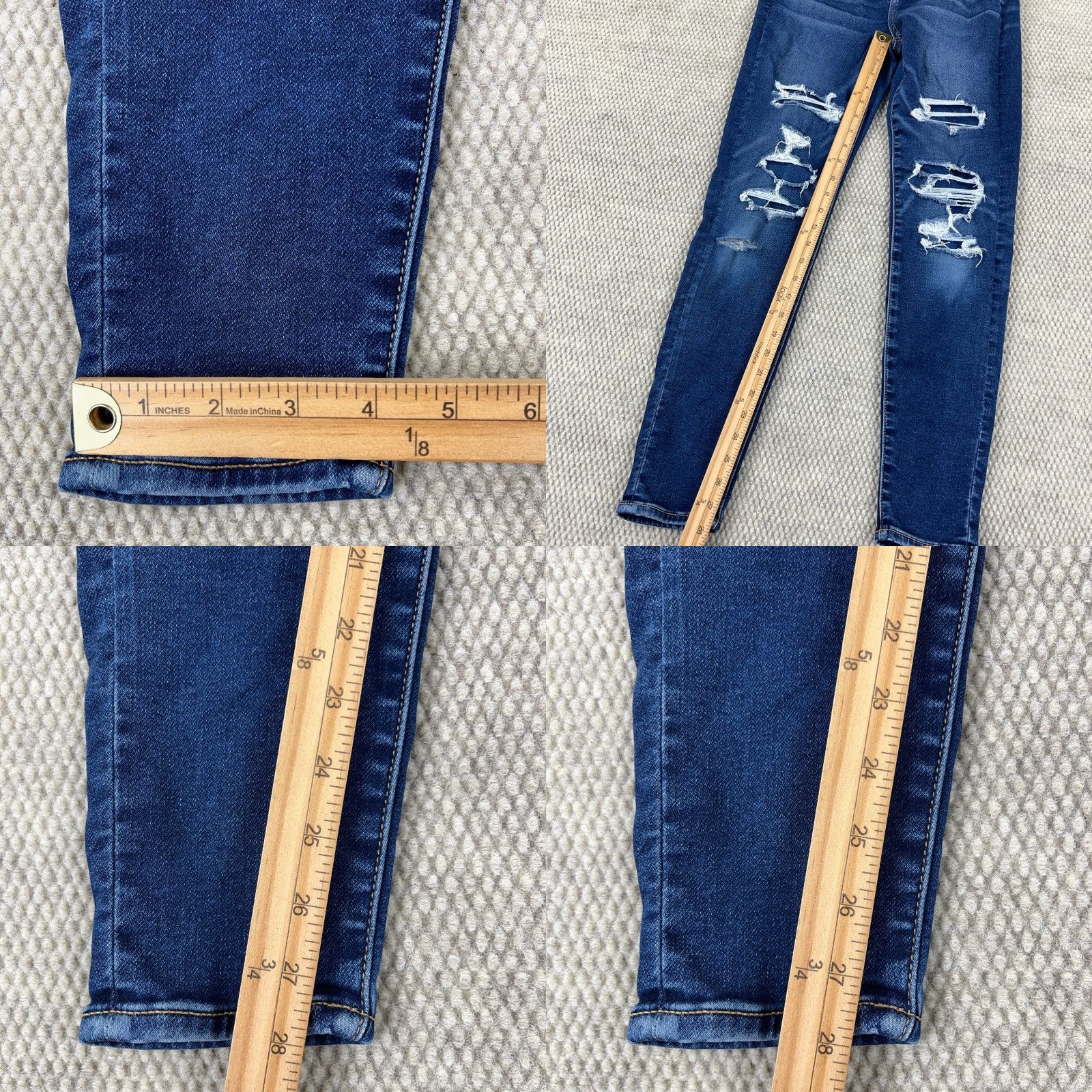 American Eagle Outfitters American Eagle Outfitters Jeans Women 4 Curvy High Rise Jegging Distressed Holes Blue 5-Pocket Regular Inseam 28 in Mens Womens Girls Boys Size 27" / US 4 / IT 40 - 8 Thumbnail