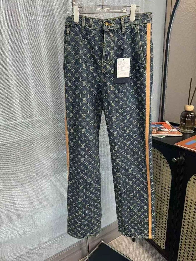Louis Vuitton Louis Vuitton Full logo side stripe jeans Size US 27 - 1 Thumbnail