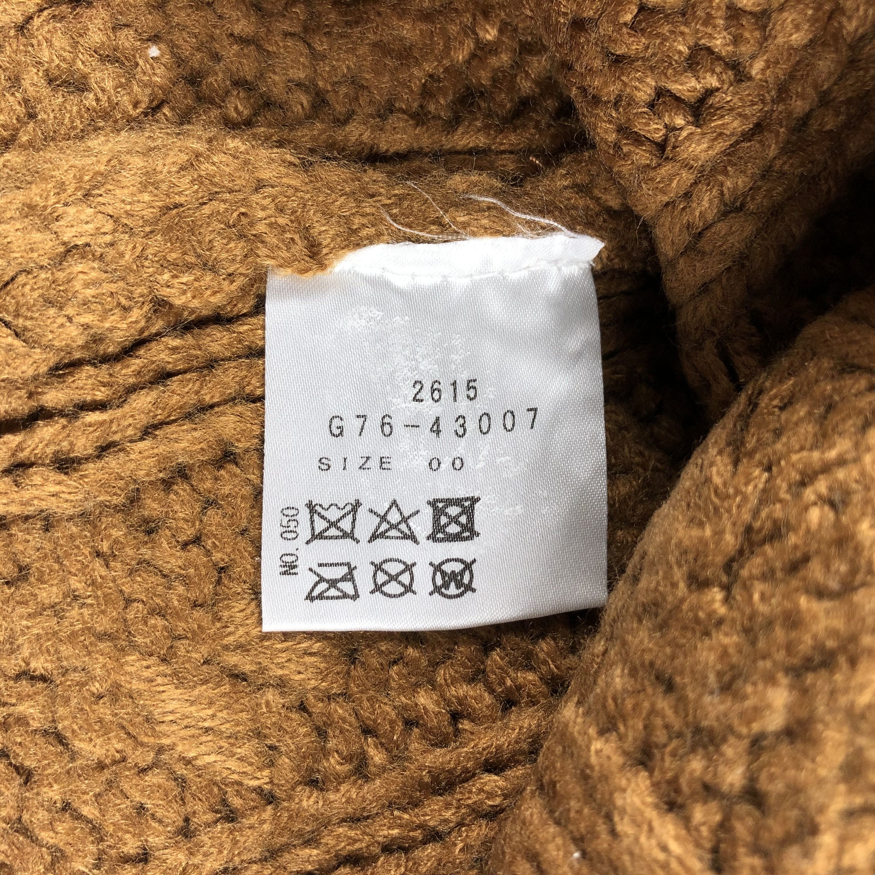 Vintage Cable knit PomPom Brown Beanie Snow Hat Snow Cap -D1149 Size ONE SIZE - 4 Thumbnail