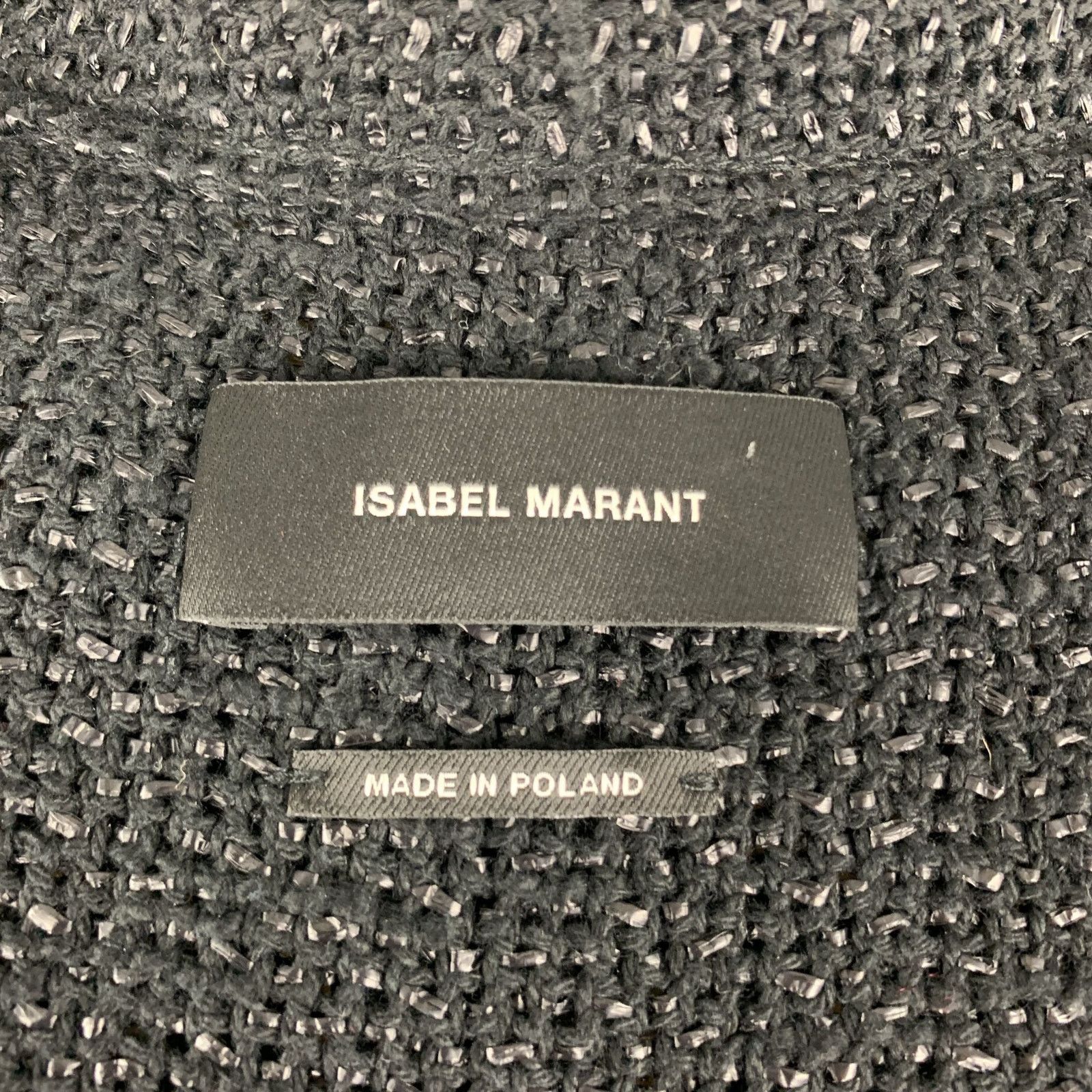Isabel Marant ISABEL MARANT Size 4 Black Tweed Open Front Fringe Jacket Size US XL / EU 56 / 4 - 7 Thumbnail