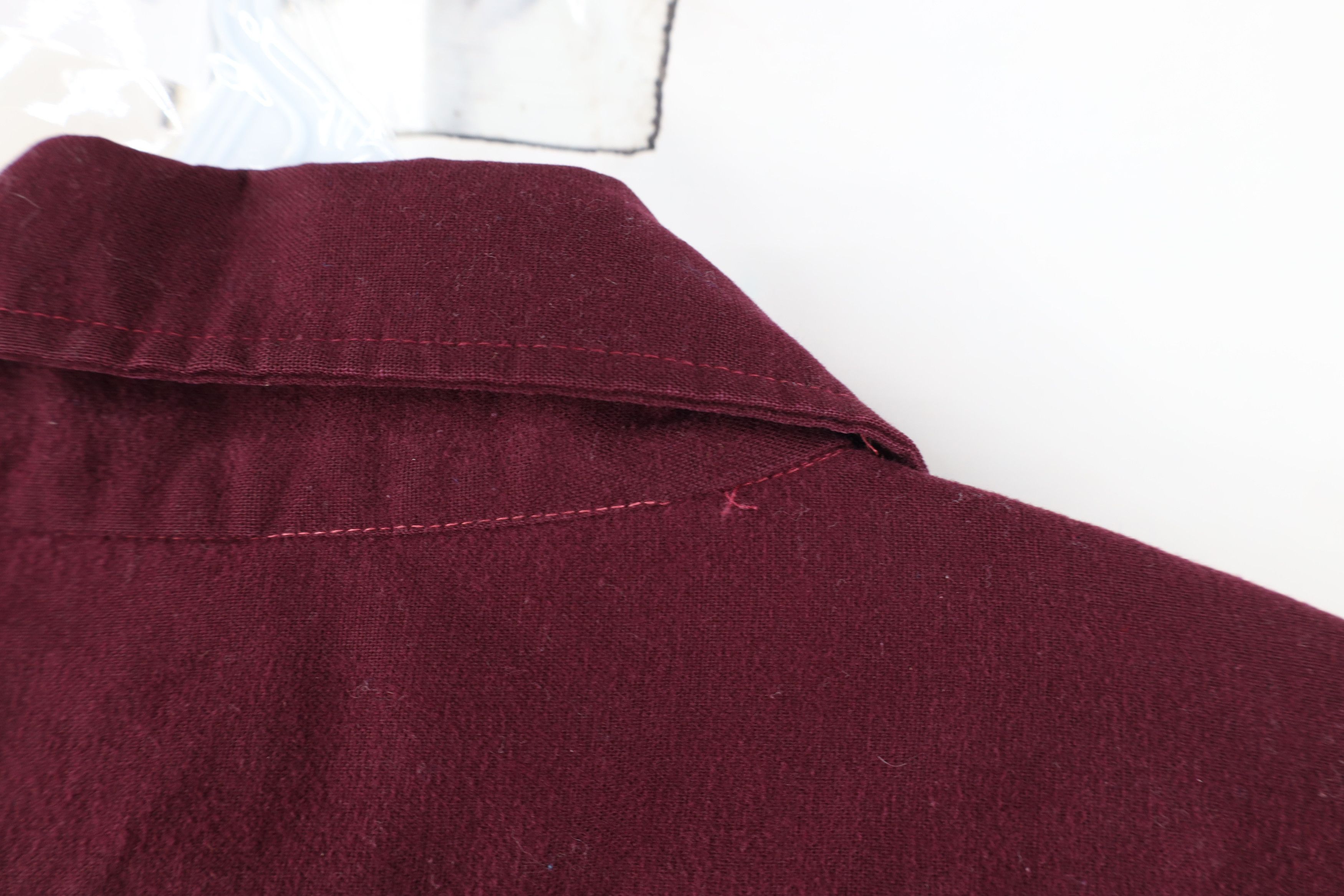 Vintage Vintage 70s Streetwear Chamois Cloth Button Shirt Maroon USA Size US XXL / EU 58 / 5 - 10 Thumbnail