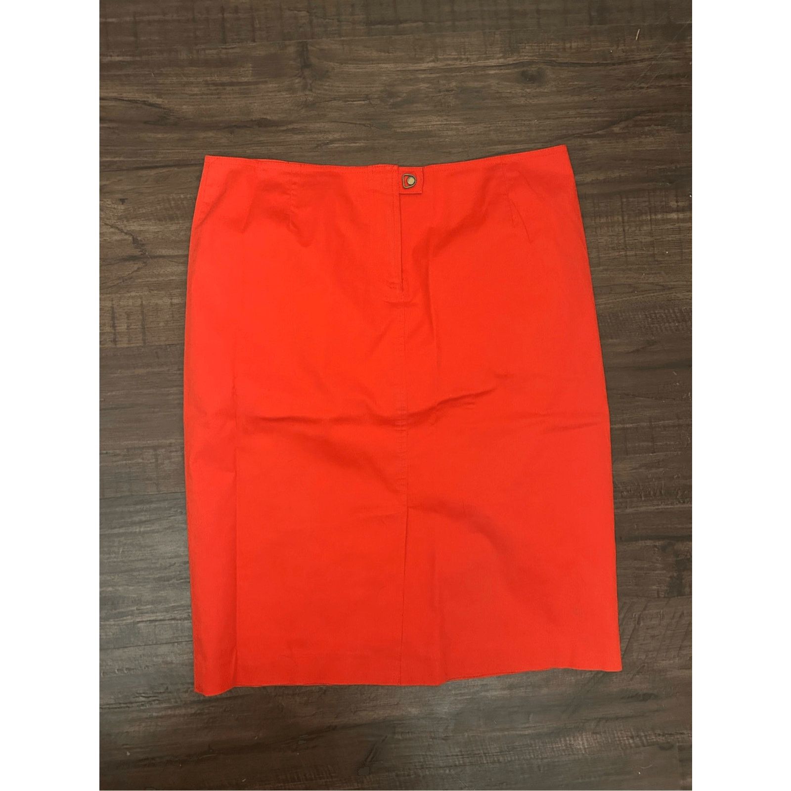 Nordstrom David Meister Cotton Red Button Pencil Skirt Size 12 Size 34" / US 12 / IT 48 - 1 Thumbnail