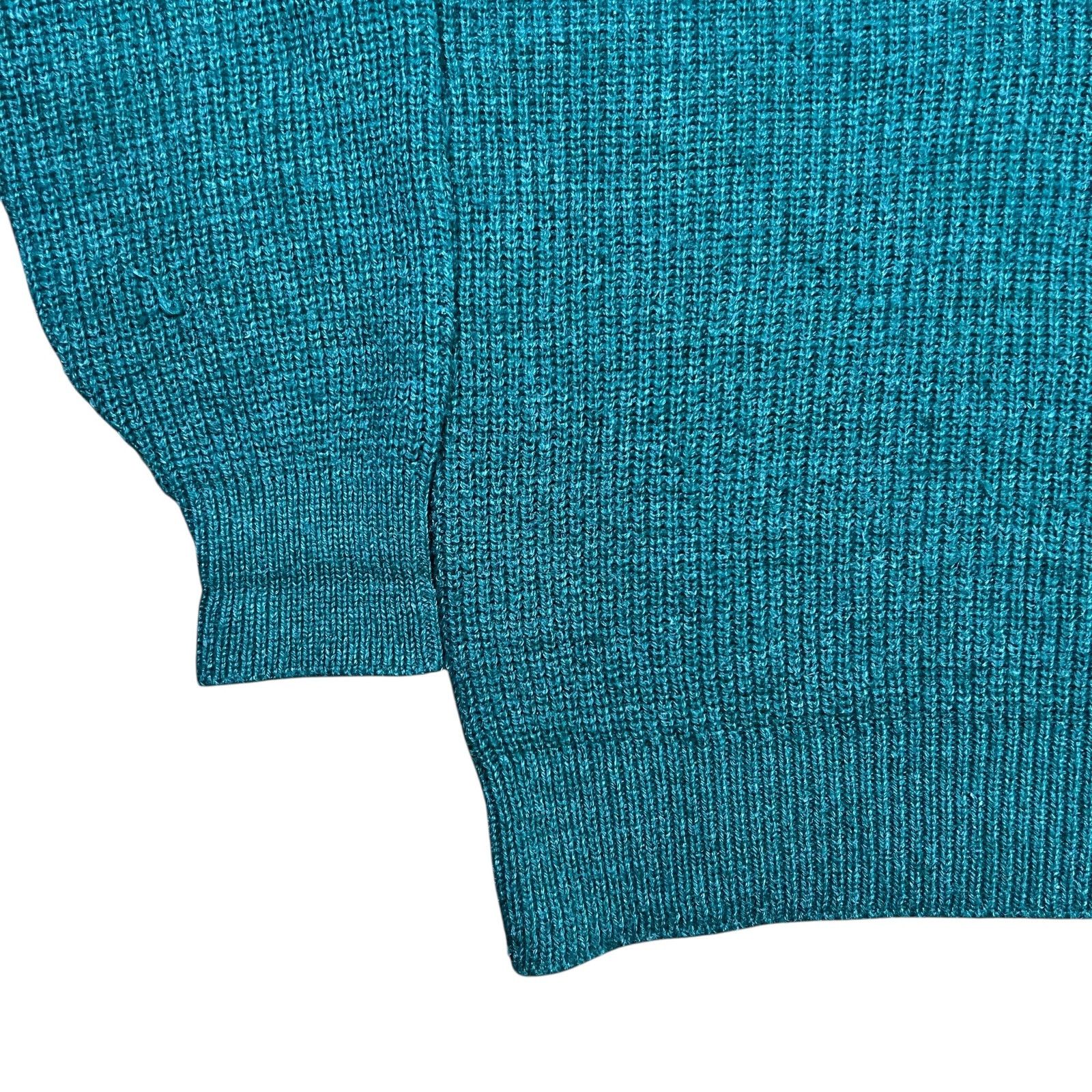 L.L. Bean × Vintage Vintage 80s LL Bean High Trek Yarn green henley knit sweater Size US L / EU 52-54 / 3 - 3 Thumbnail