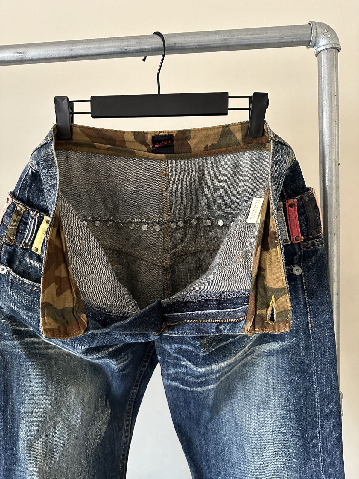 Japanese Brand 2000s Jackrose Double waist jeans Size US 32 / EU 48 - 11 Thumbnail