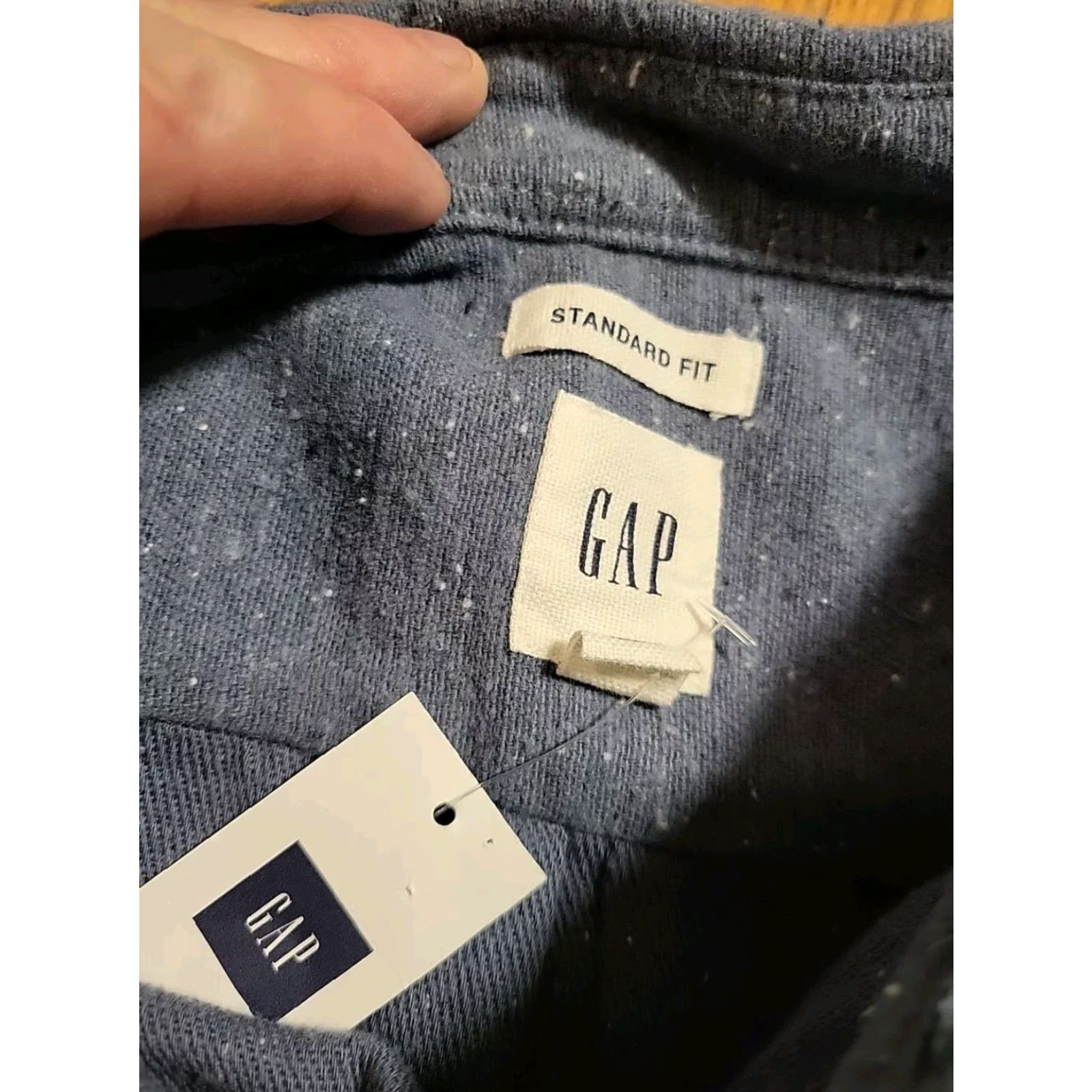 Gap Gap Shirt Men XL Button-Down Flannel Long Sleeve Slate Blue White NWT Cotton Size US XL / EU 56 / 4 - 4 Thumbnail