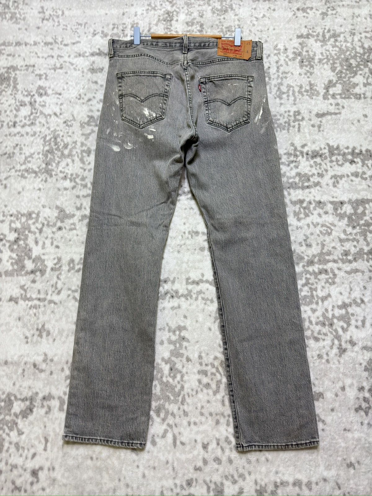Levi's Vintage Levi’s 501 Gray Washed Paint Splatter Denim Jeans Size US 34 / EU 50 - 2 Thumbnail
