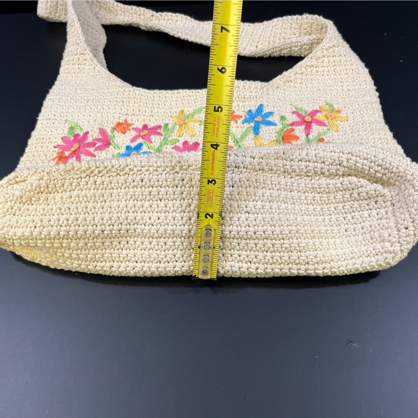 Other Vintage Women's Beige Floral Crochet Shoulder/Tote Bag SKU 5 Size ONE SIZE - 7 Thumbnail