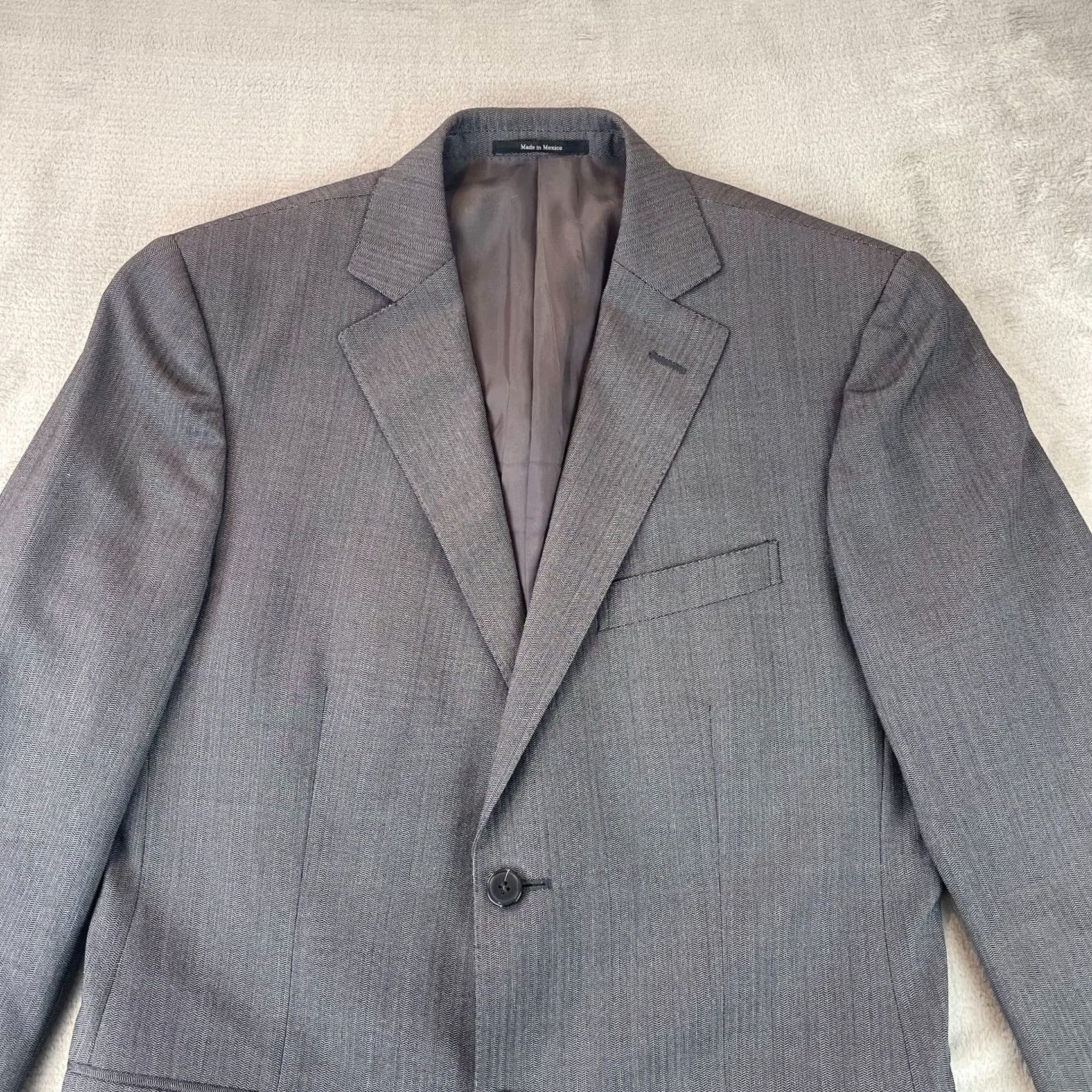 Ermenegildo Zegna Ermenegildo Zegna Blazer Sport Coat 40R Gray Wool Herringbone Designer Mens Size 40R - 2 Thumbnail